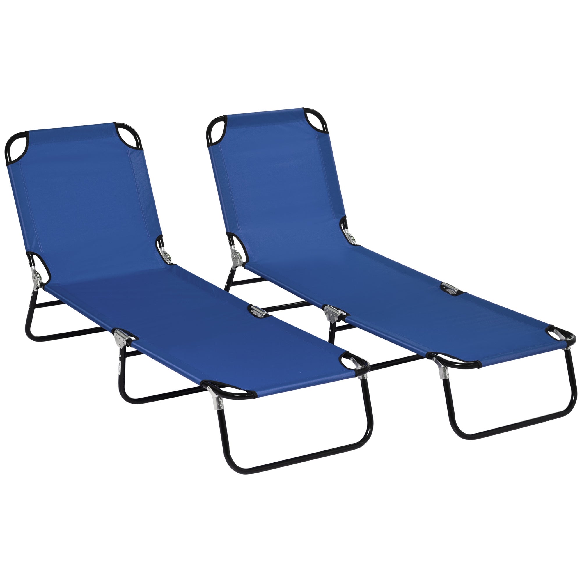 Outsunny Folding Chaise Lounges: 5-Position Recline