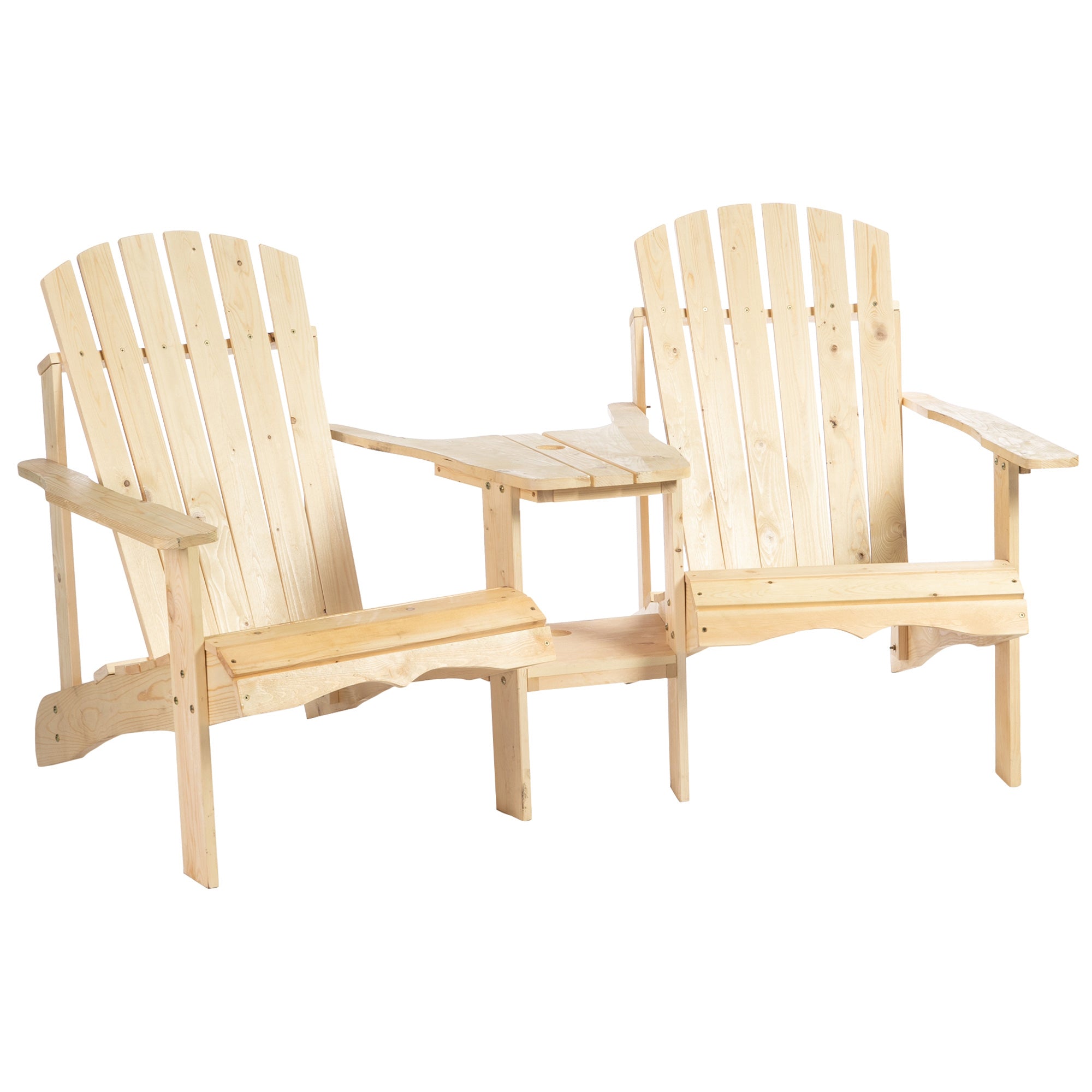 Adirondack Chair for Two w/Fire Pit & Table