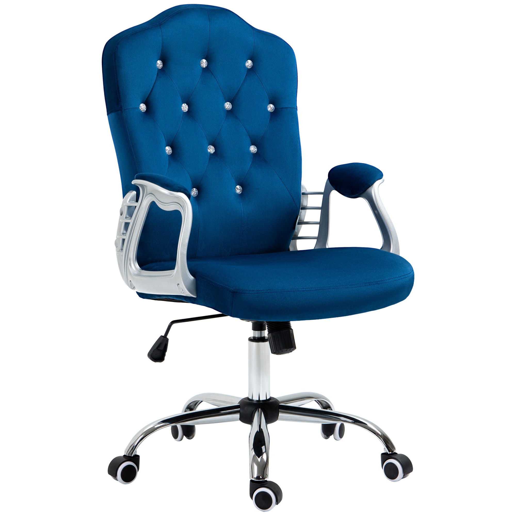 Blue Velvet Office Chair | Adjustable & Swivel