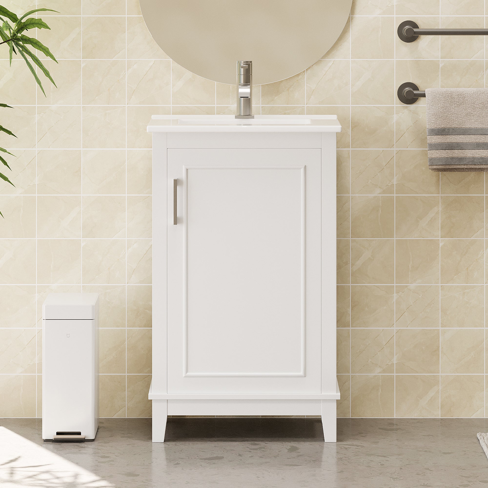 20" Modern Bathroom Vanity with Ceramic Basin