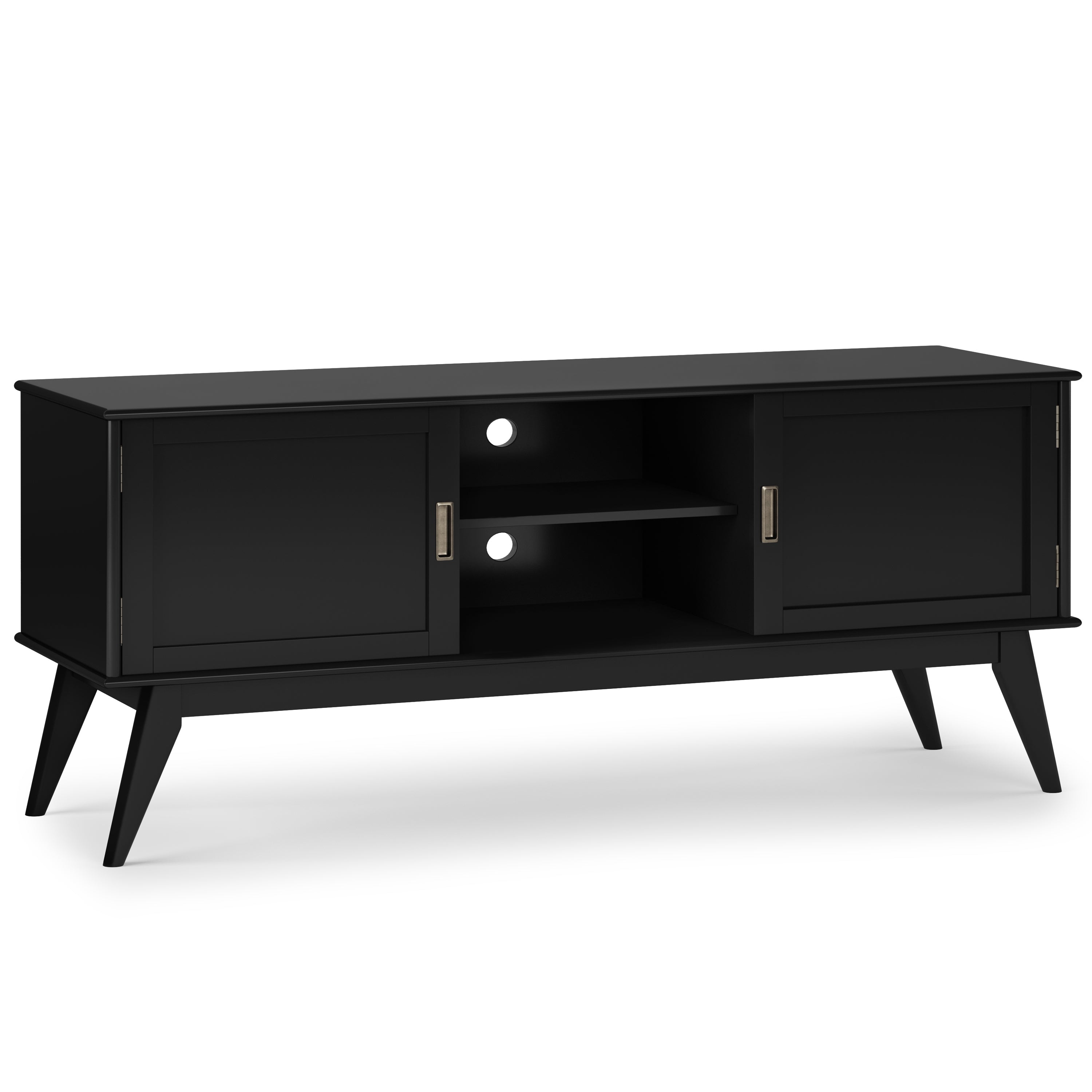 Draper Mid-Century Low TV Stand - Black