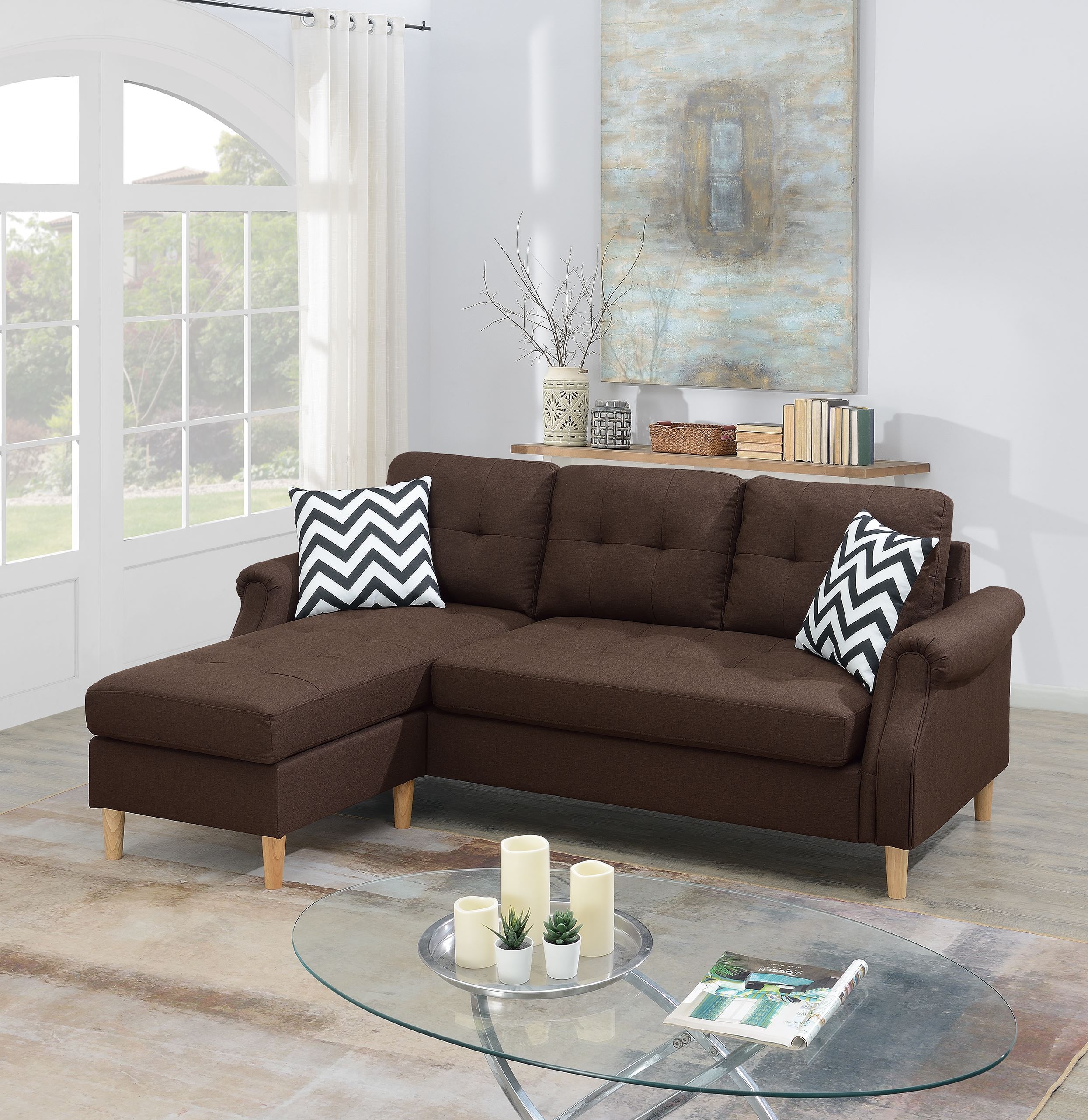 Black Faux Leather Sectional Sofa Sale