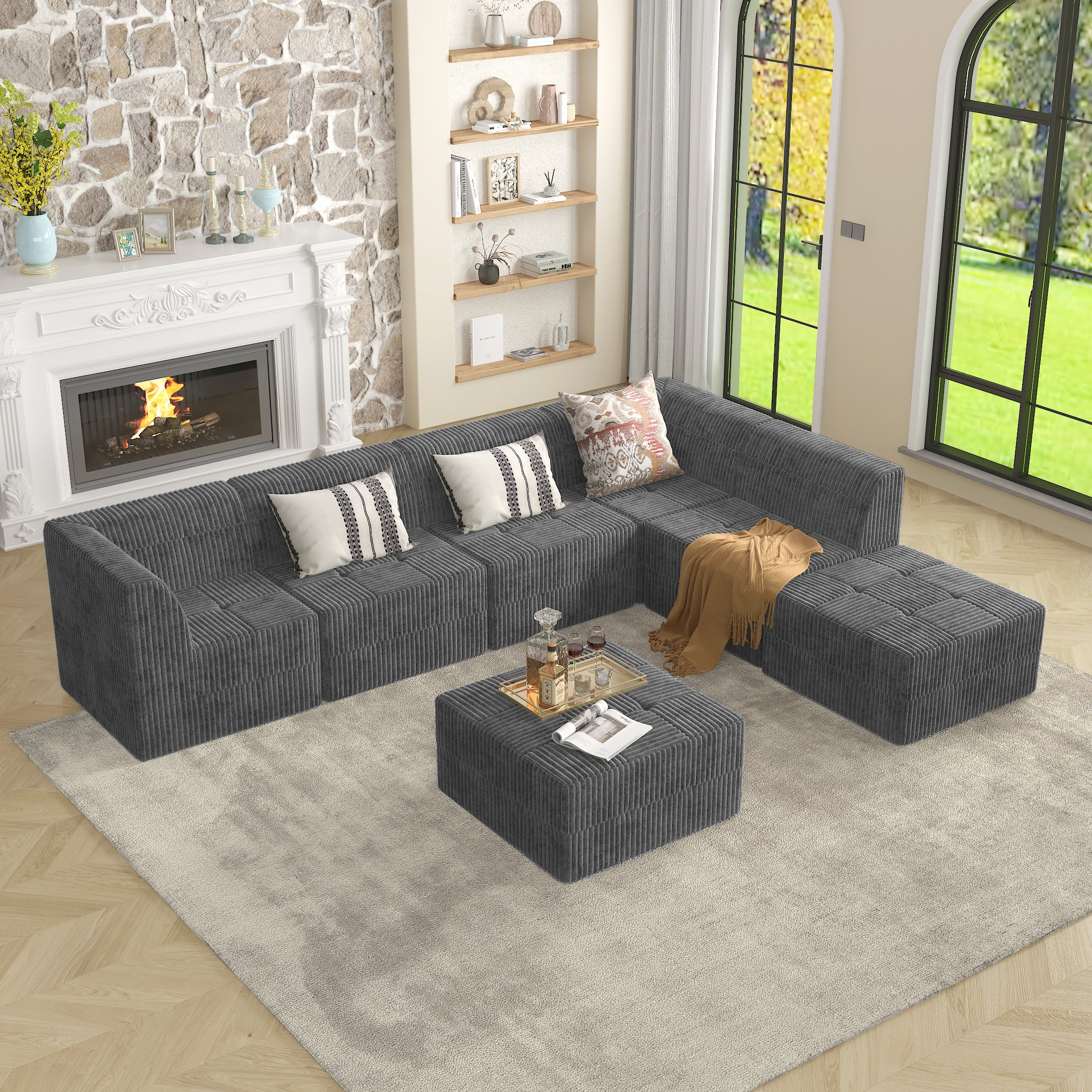 L-Shaped Modular Sectional Sofa: Modern & Comfy