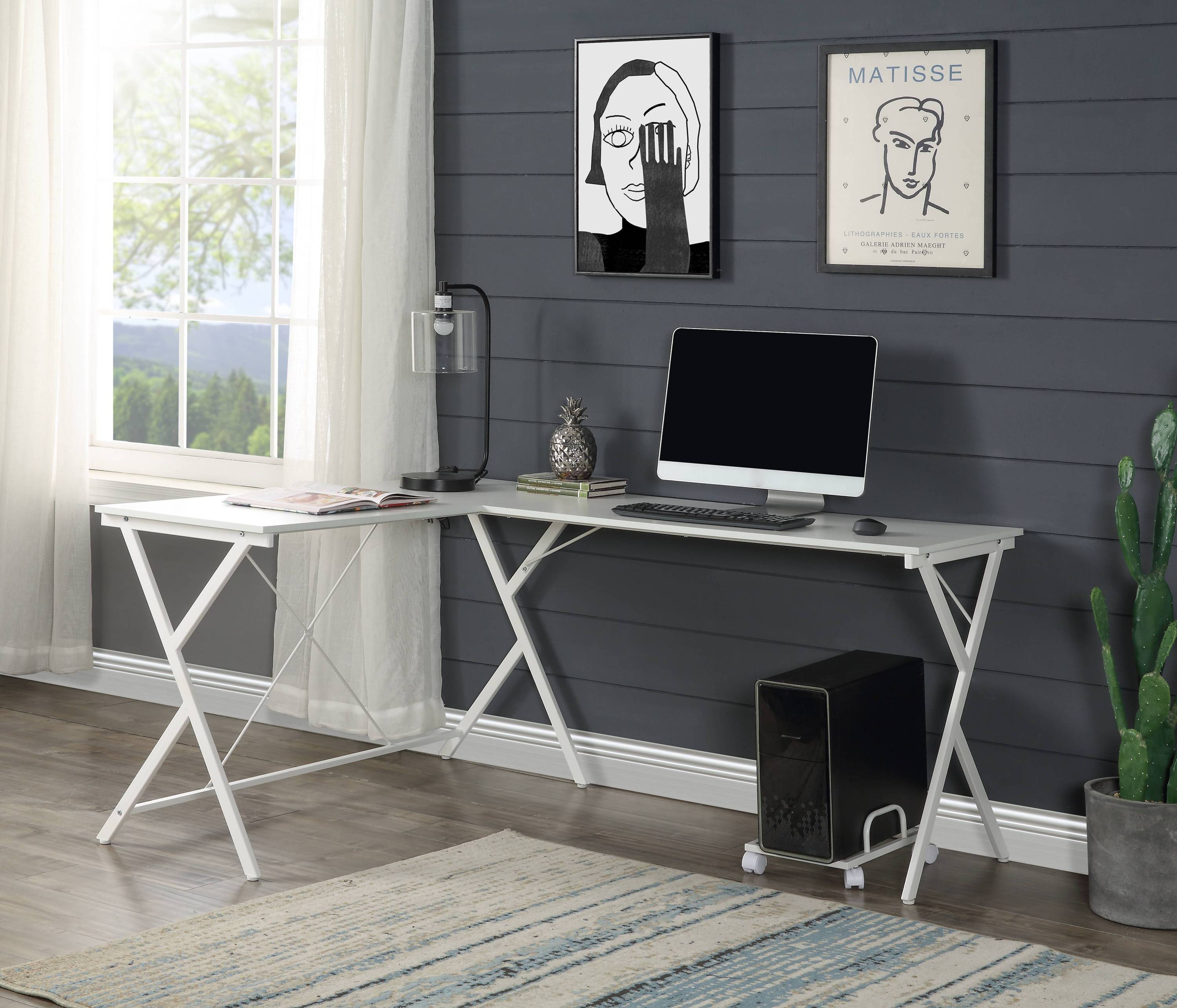 Dazenus White Computer Desk | Modern Home Office Desk