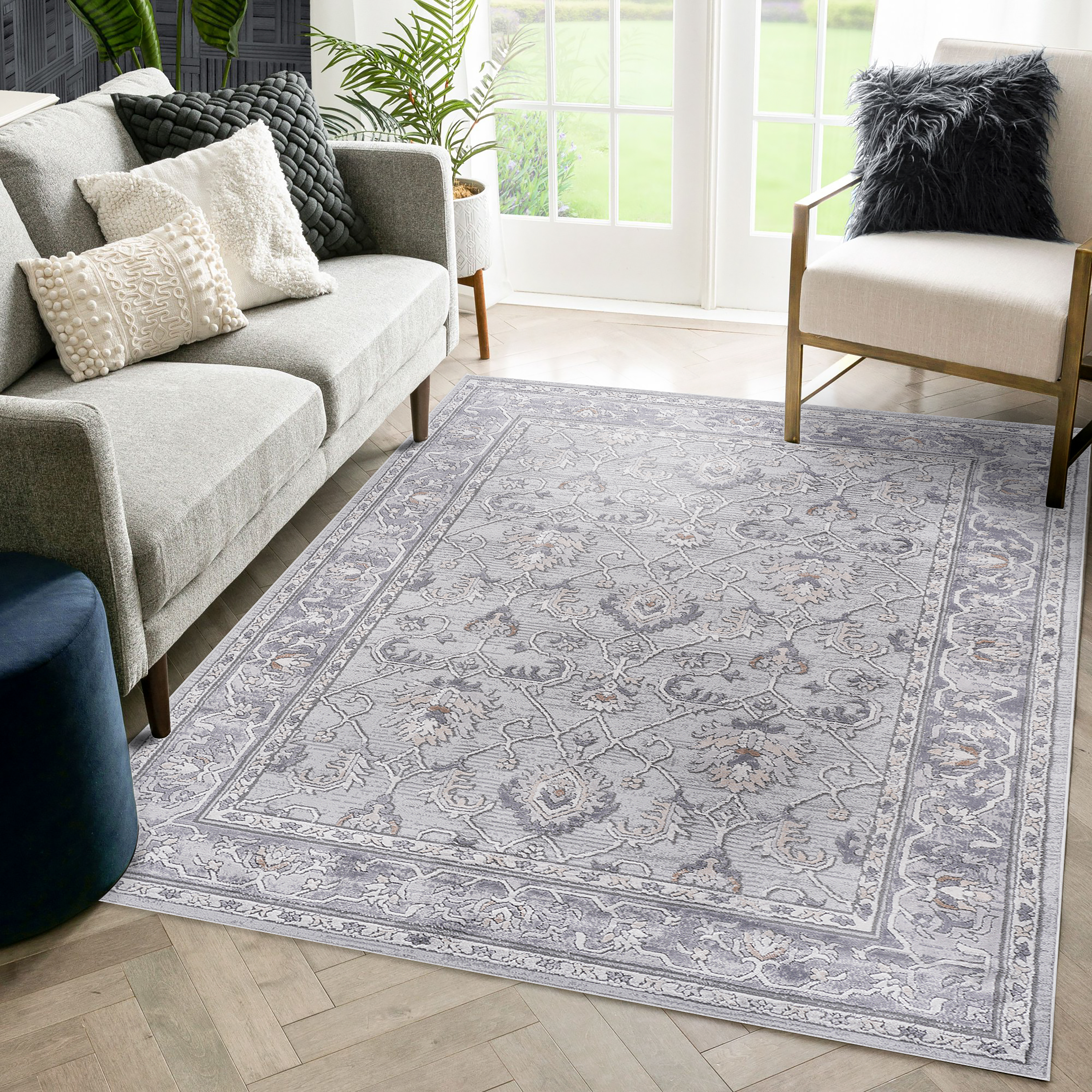 NAAR MARFI Rugs: 6x9 Ivory/Grey Area Rug