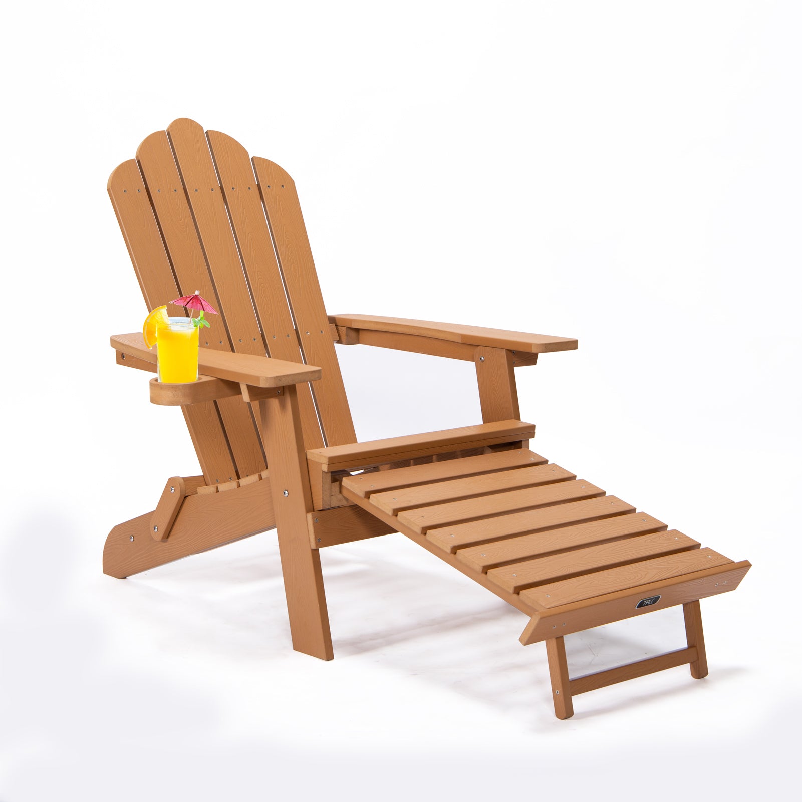 Oversized Adirondack Chair w/Ottoman & Cup Holder