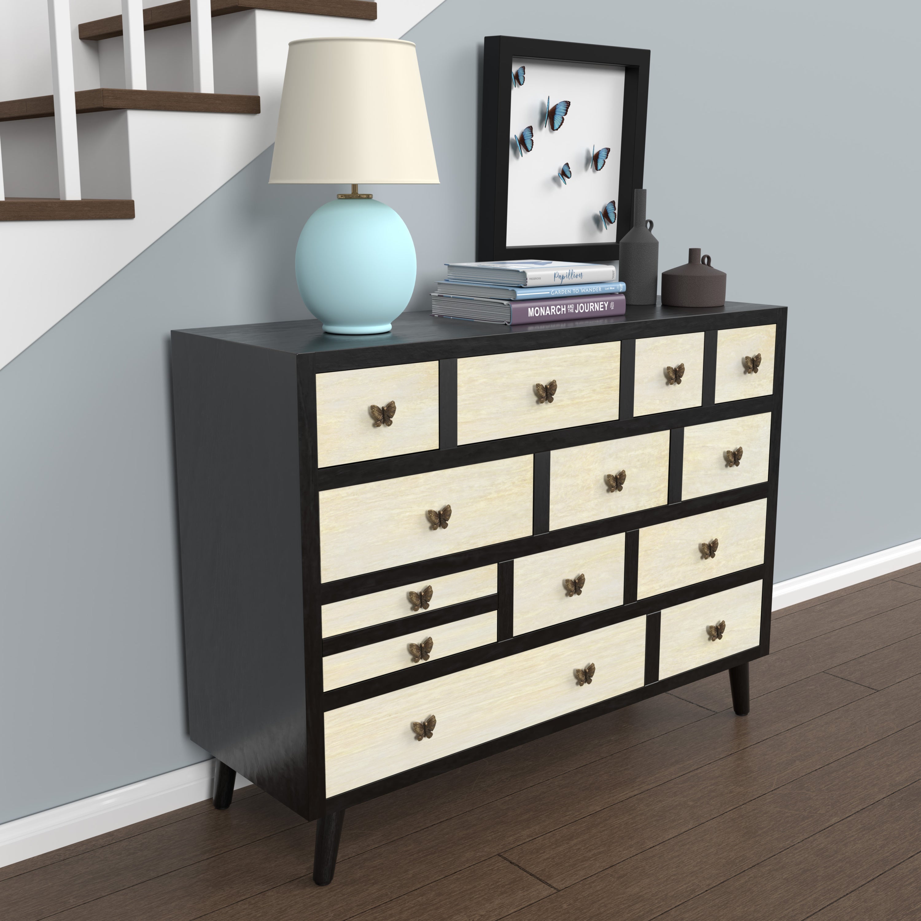 Papillon Black 13-Drawer Sideboard | Patio Furniture