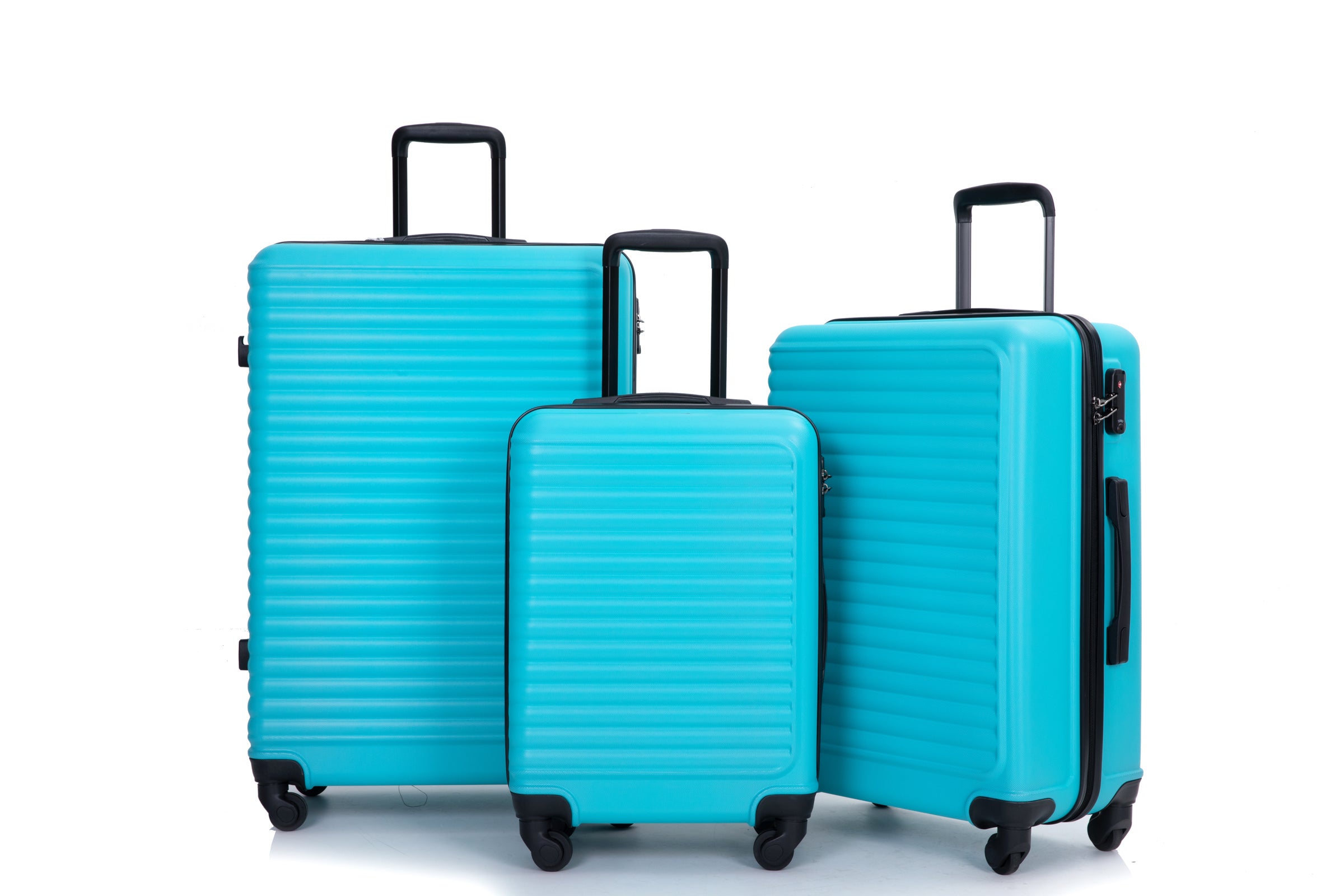 Lightweight Turquoise 3-Piece ABS Luggage Set