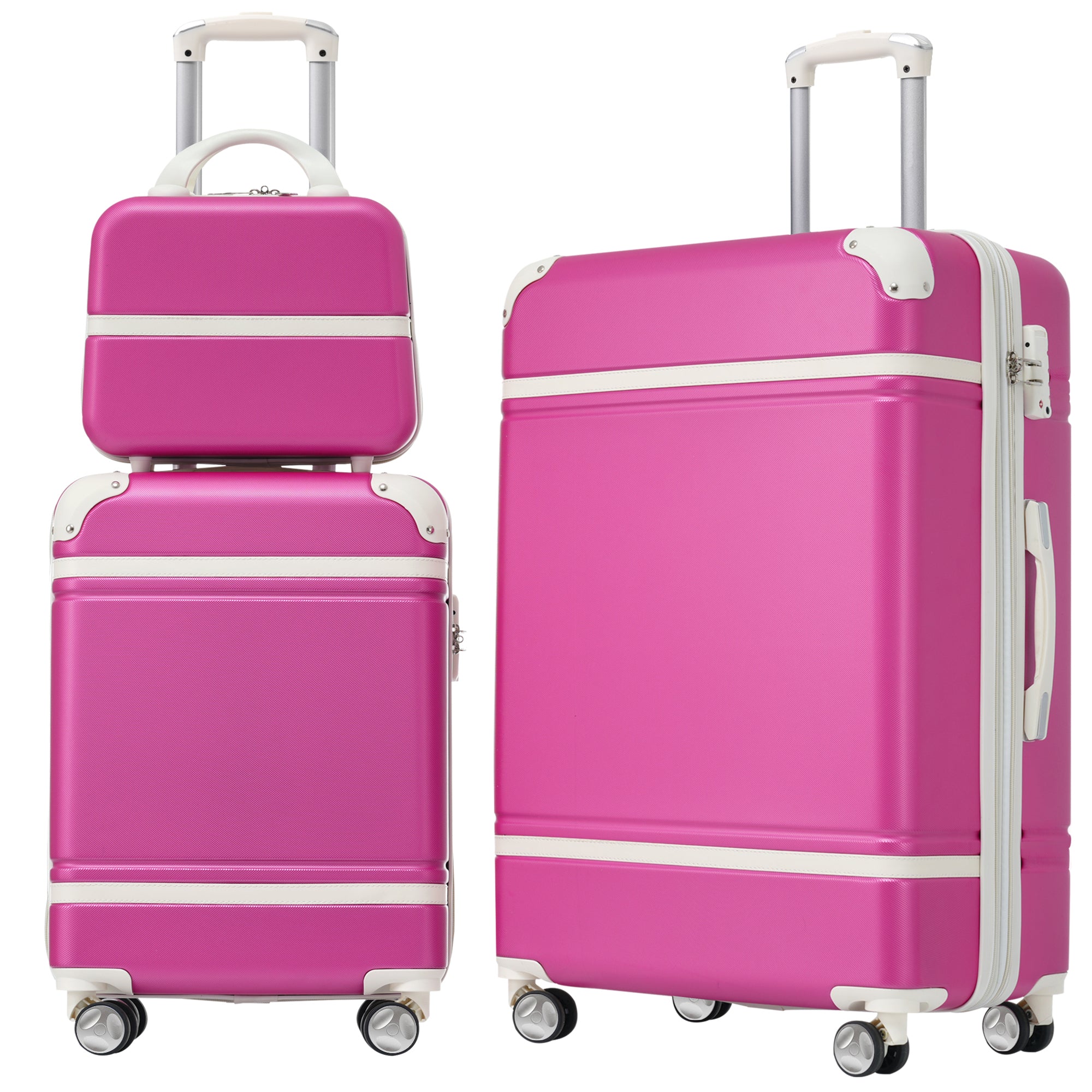 Pink Hardshell Luggage Set: 3-Piece Spinner