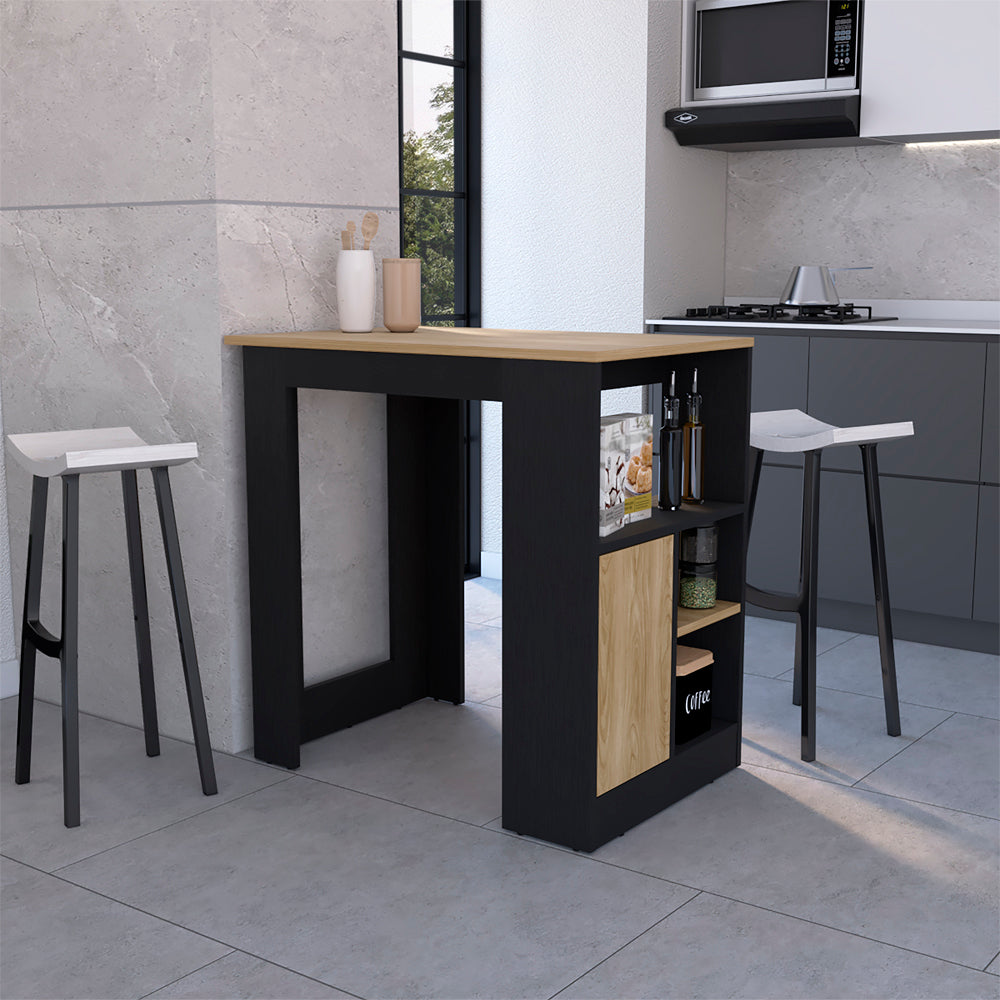 Wynne Kitchen Island, White & Light Oak