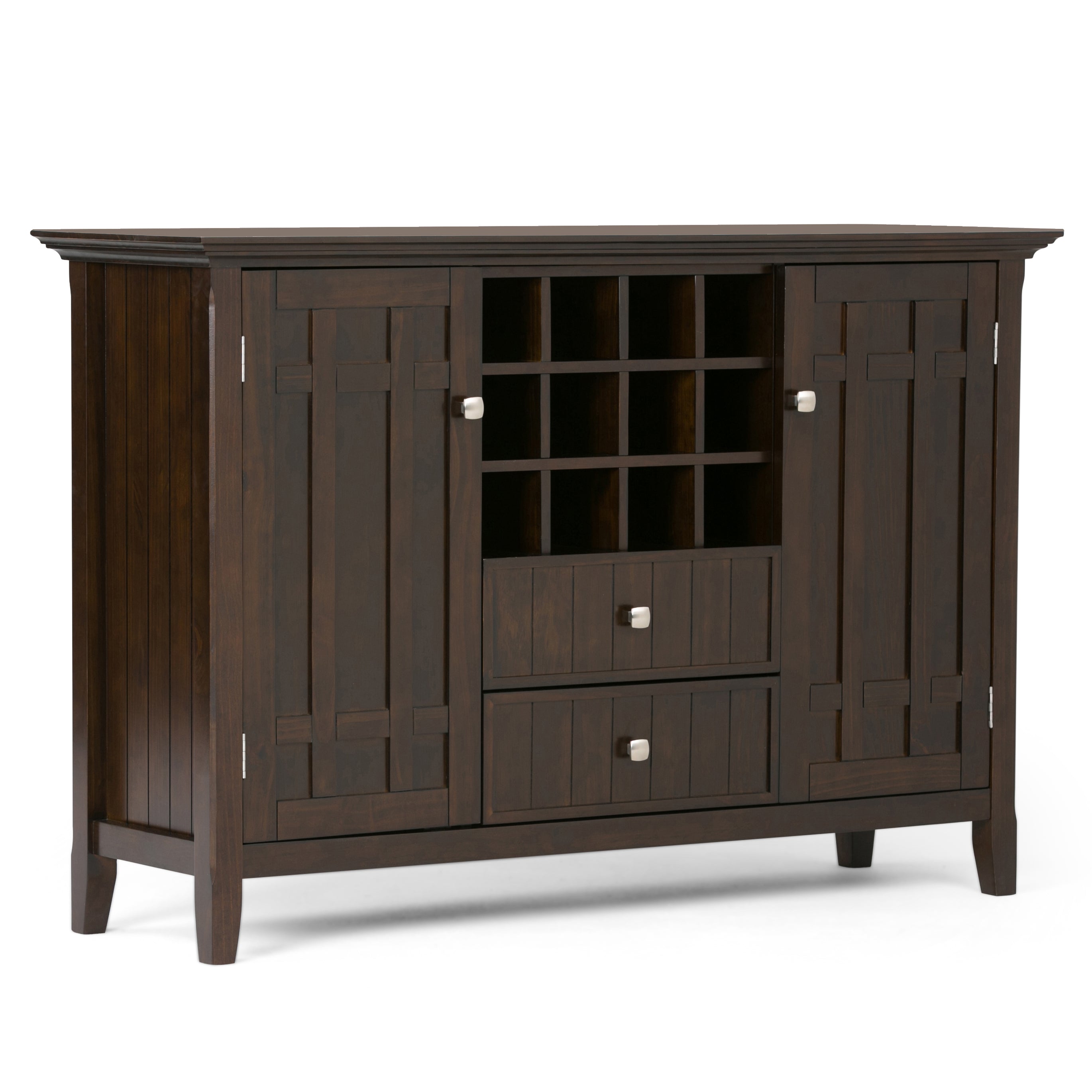Bedford Sideboard Buffet & Wine Rack - Dark Tobacco Brown