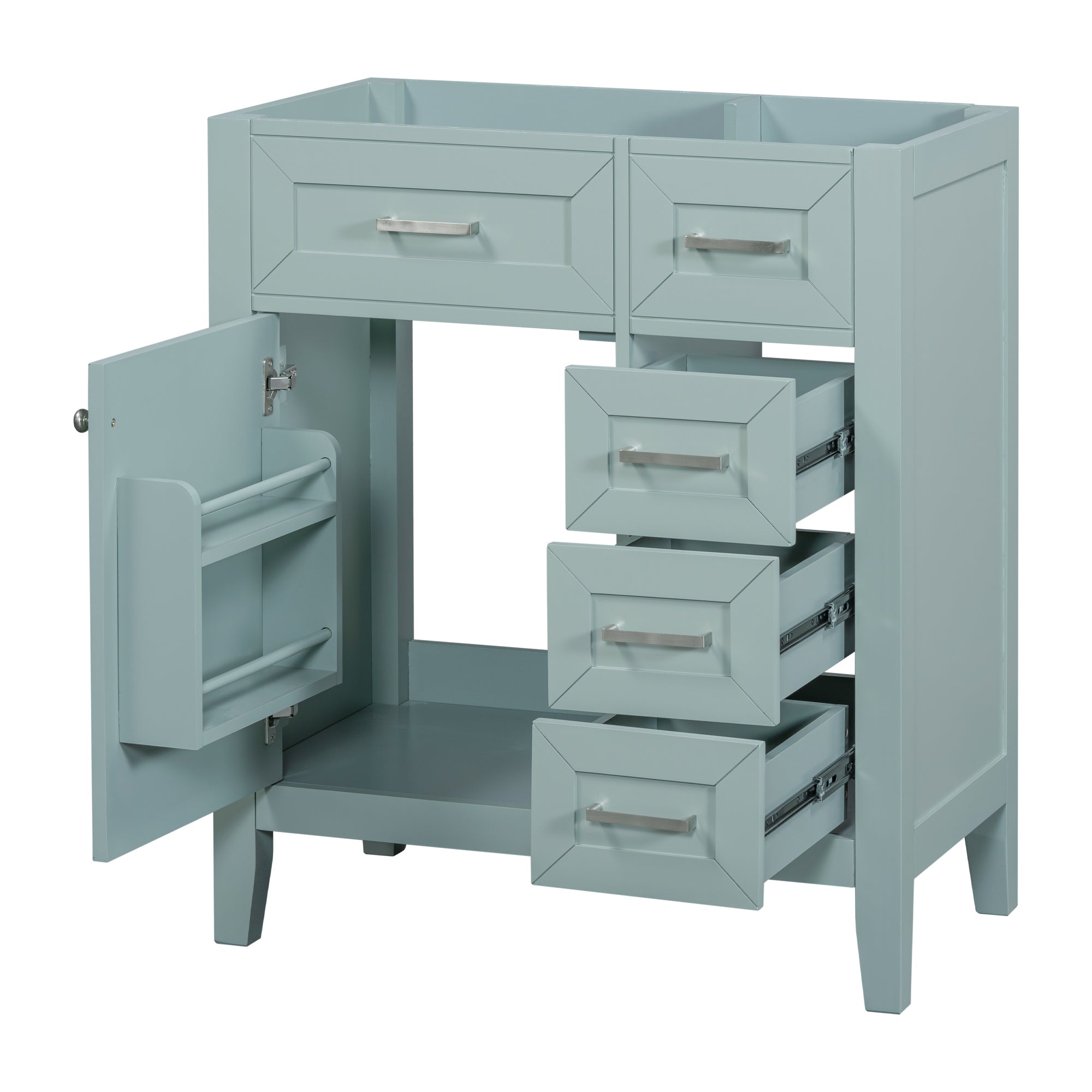 30" Green Bathroom Vanity Base w/ Drawers
