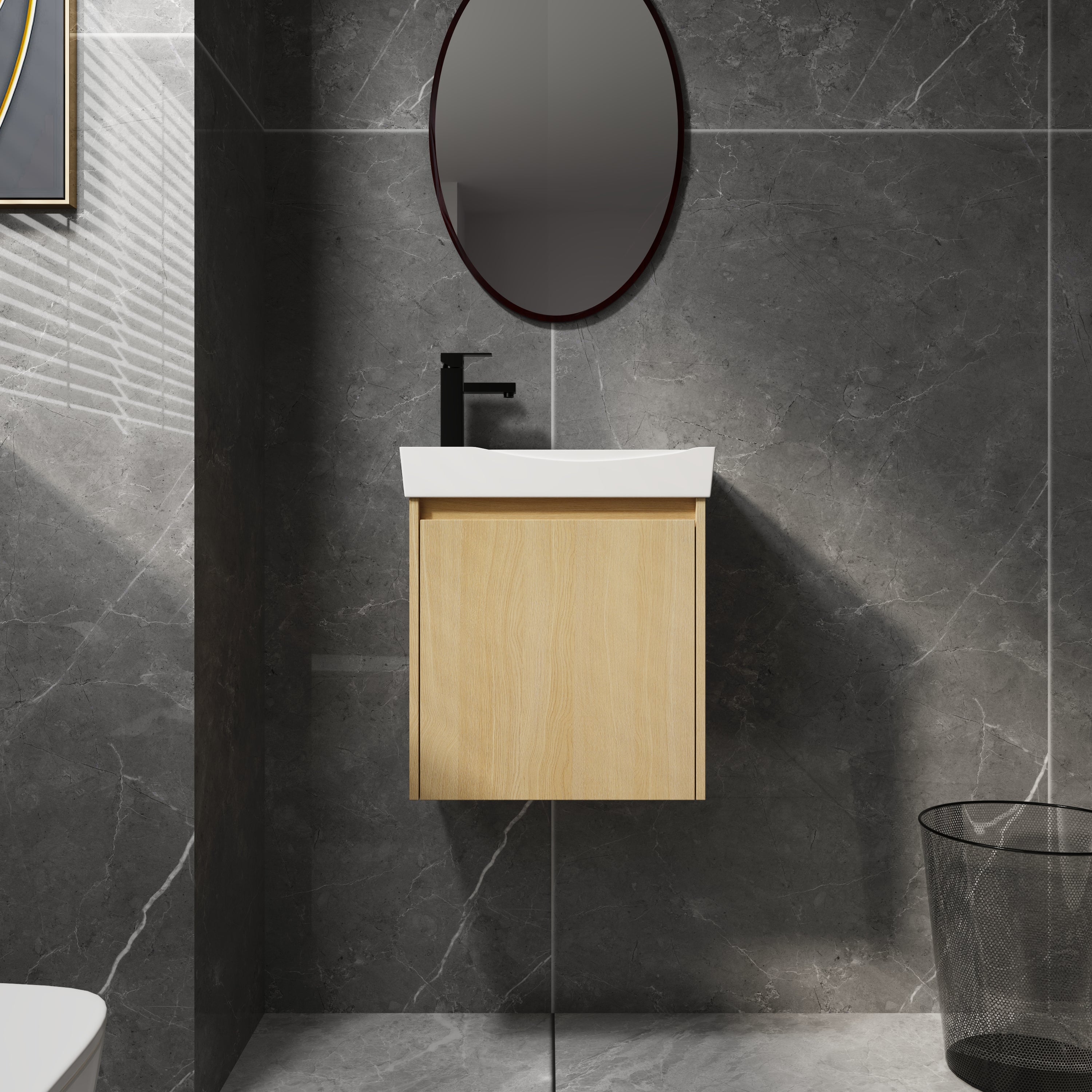 Wall-Mounted Bathroom Vanity with Sink & Storage