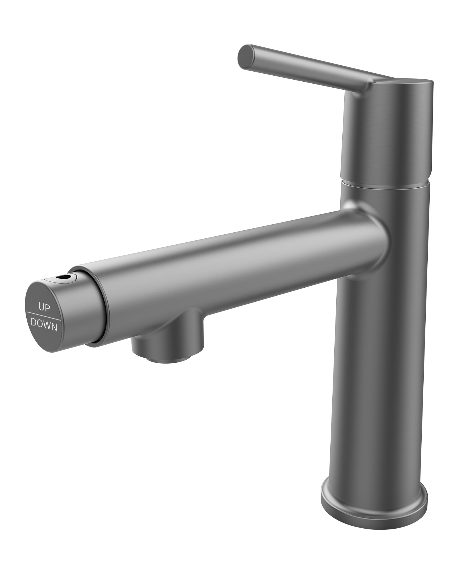 Gun Gray Bathroom Faucet: 1/3 Hole, Dual Mode
