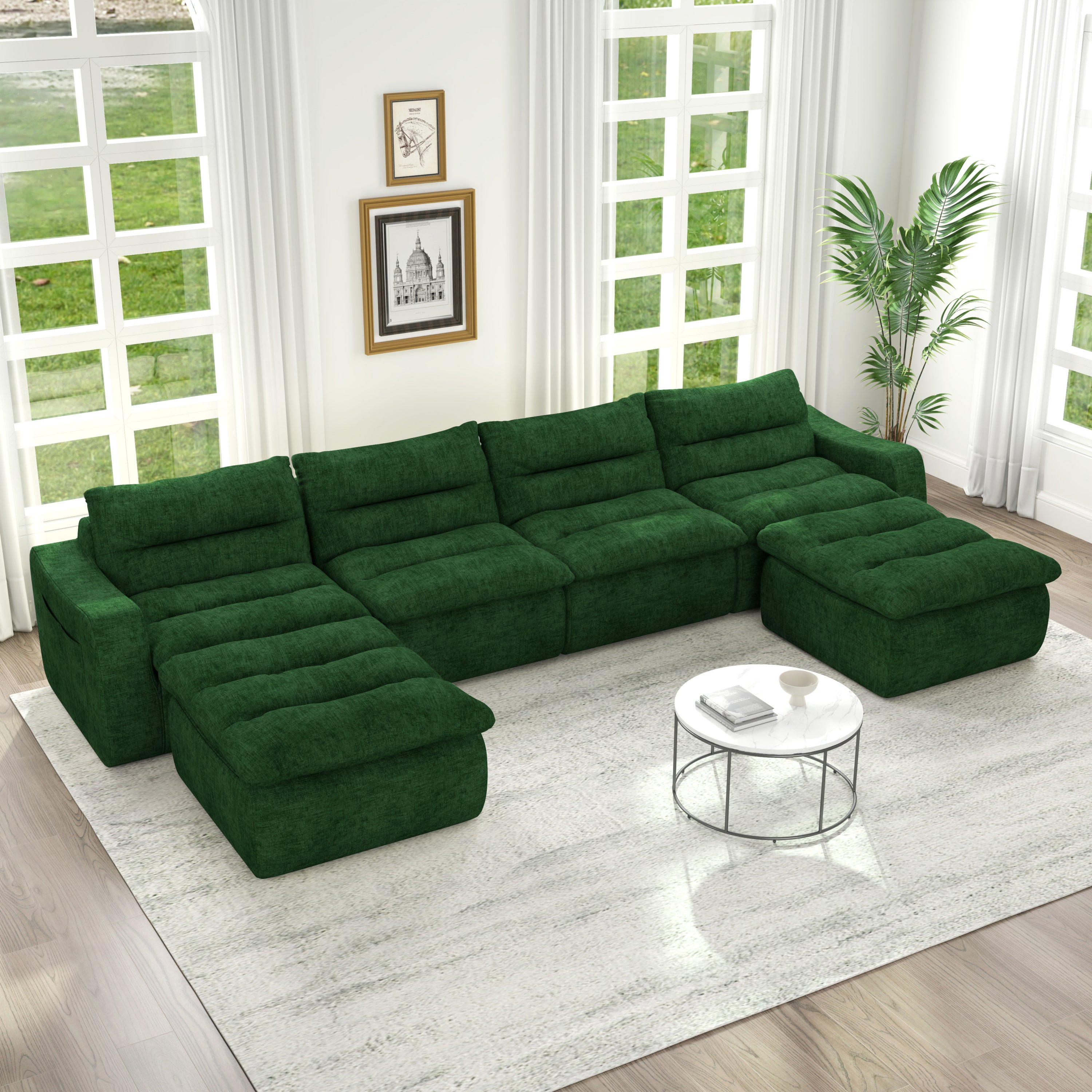 Green Modular Sofa: Comfort & Modern Style