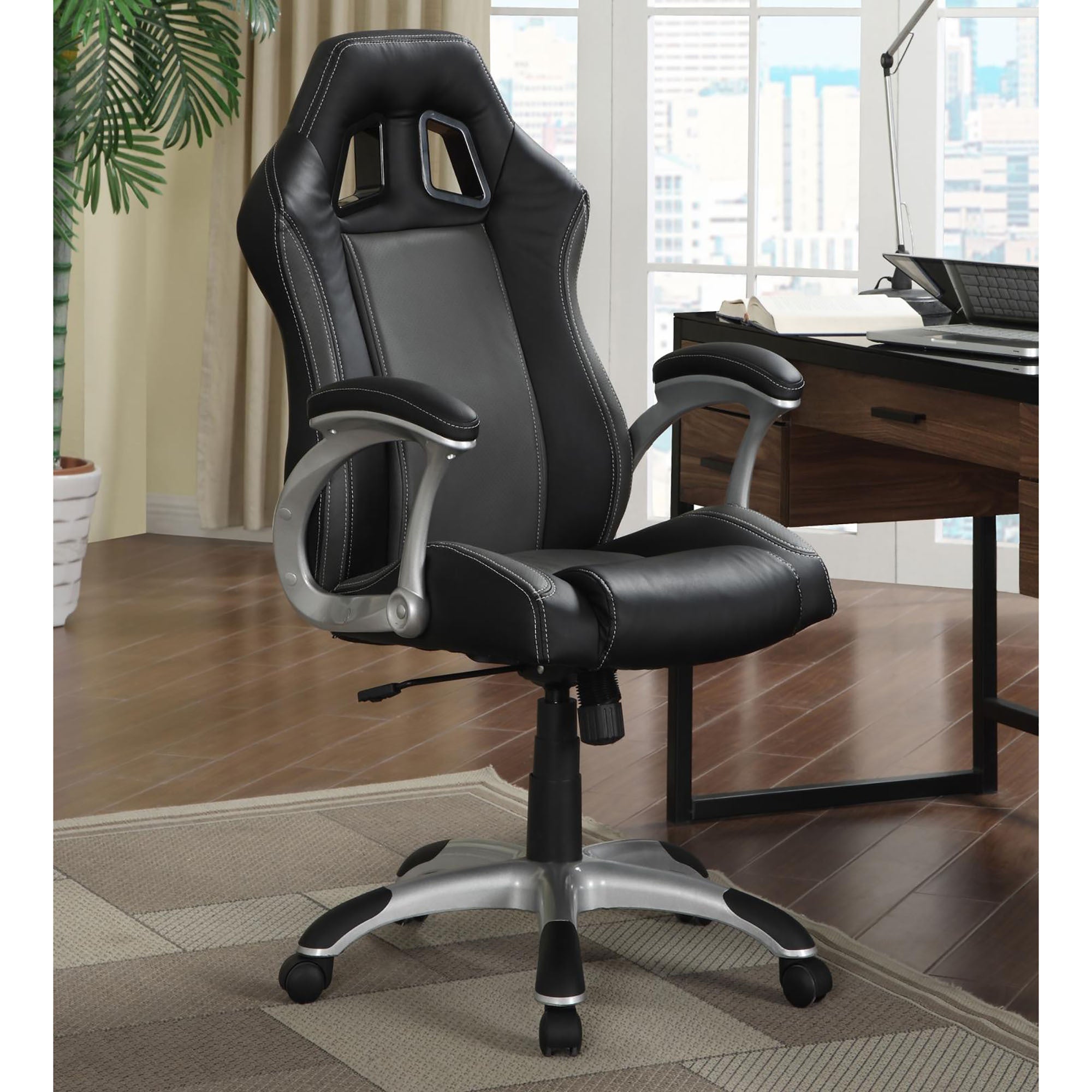 Black & Grey Swivel Office Chair w/ Casters