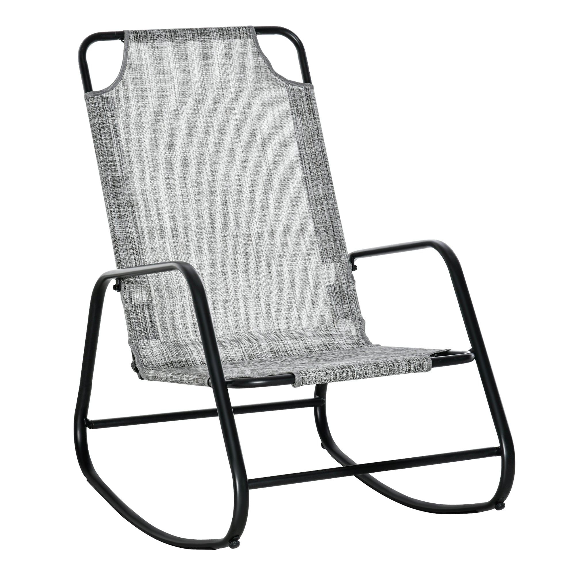 Outsunny Grey Rocking Chair: Patio, Porch, Balcony