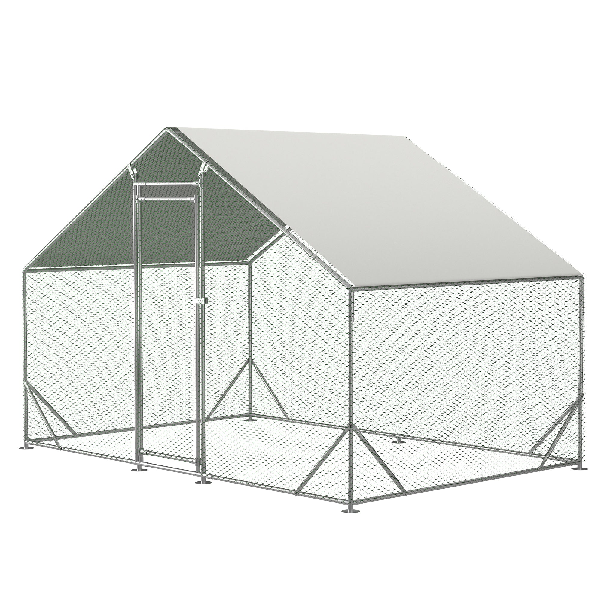 Metal Chicken Coop: 10x6.6ft Walk-in Run