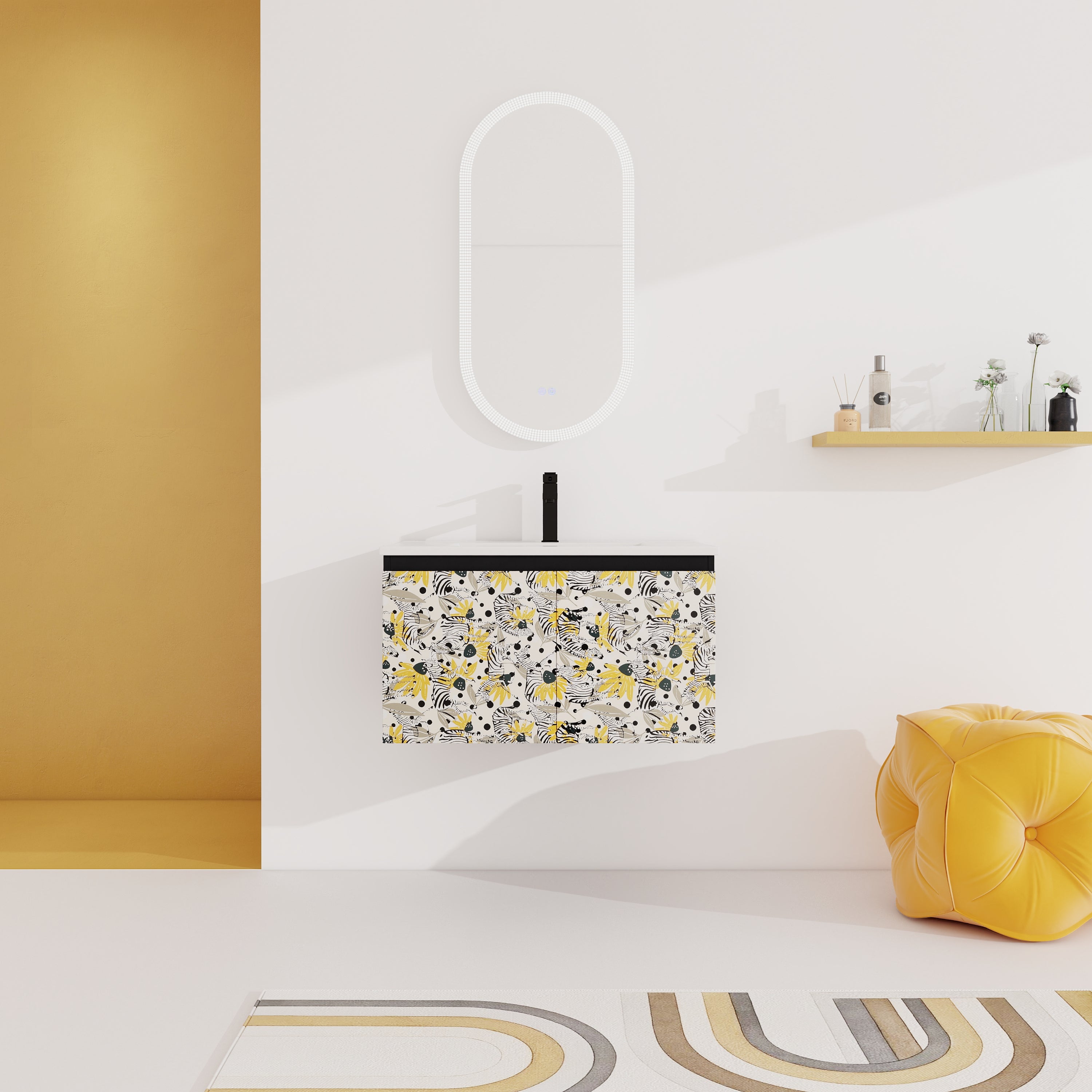 30" Floating Bathroom Vanity with Ceramic Sink
