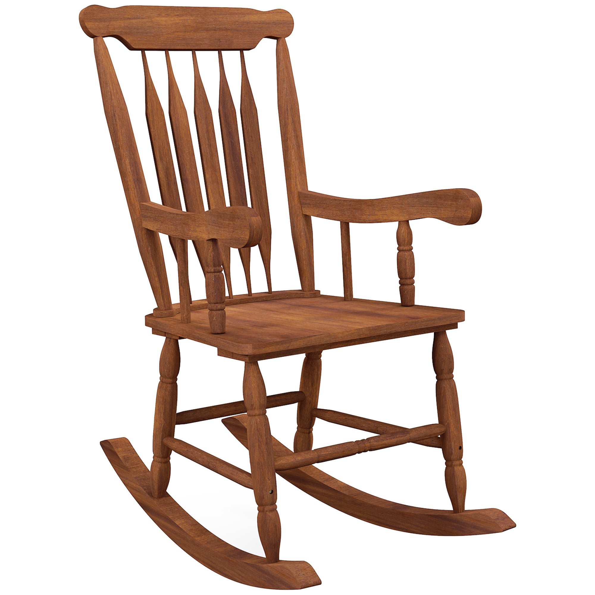 Outsunny Teak Rocking Chair: 350lb Porch Rocker