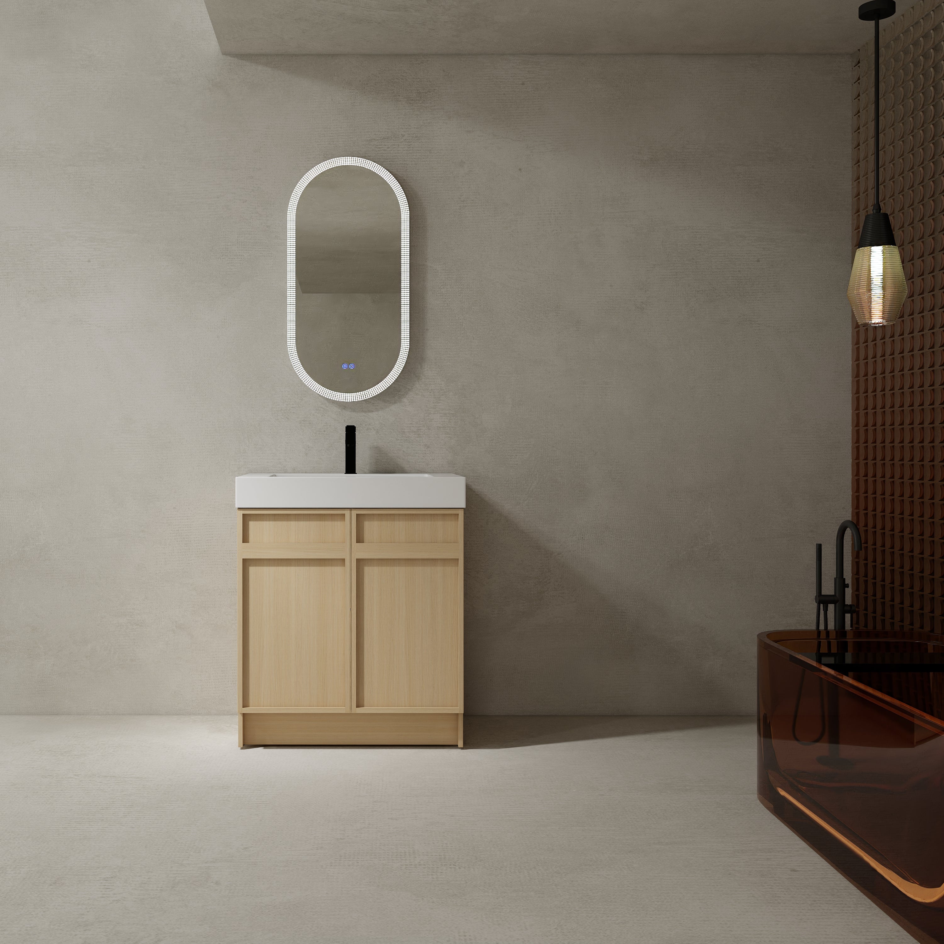 30" Freestanding White Vanity with Soft Close Doors