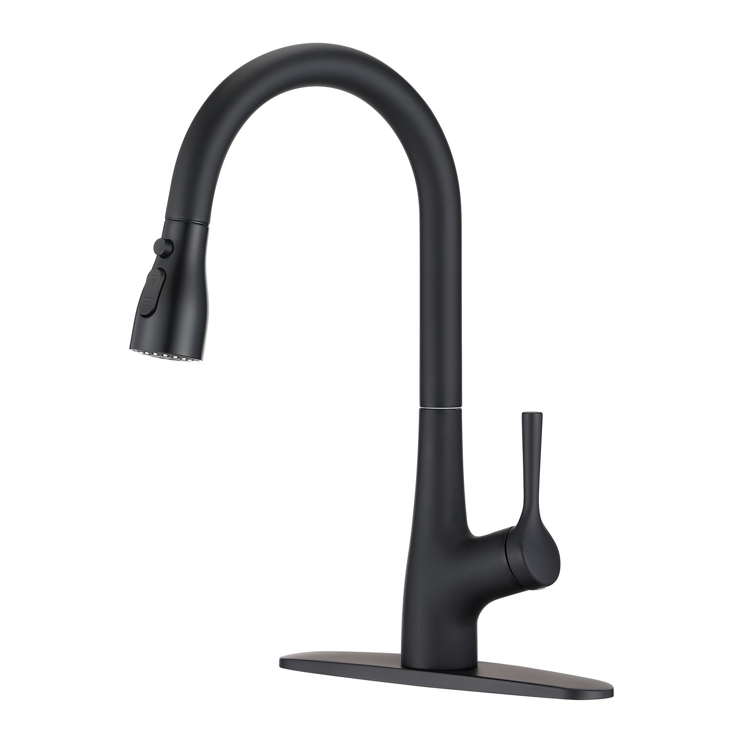 Matte Black Single Handle Pull-Down Kitchen Faucet