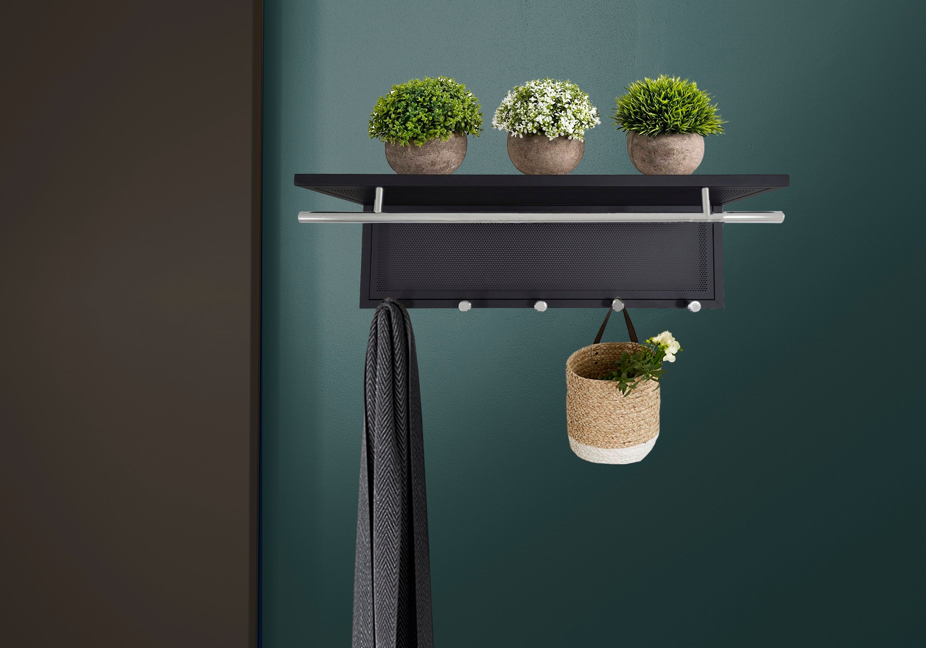 Esyspot Wall Mounted Metal Powder Coating Hook with Shelf