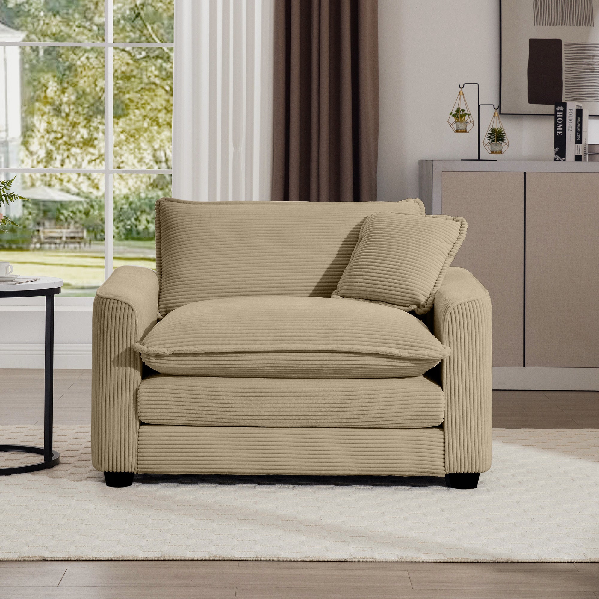 Deep Seat Corduroy Sofa: Cozy Living Room Chair