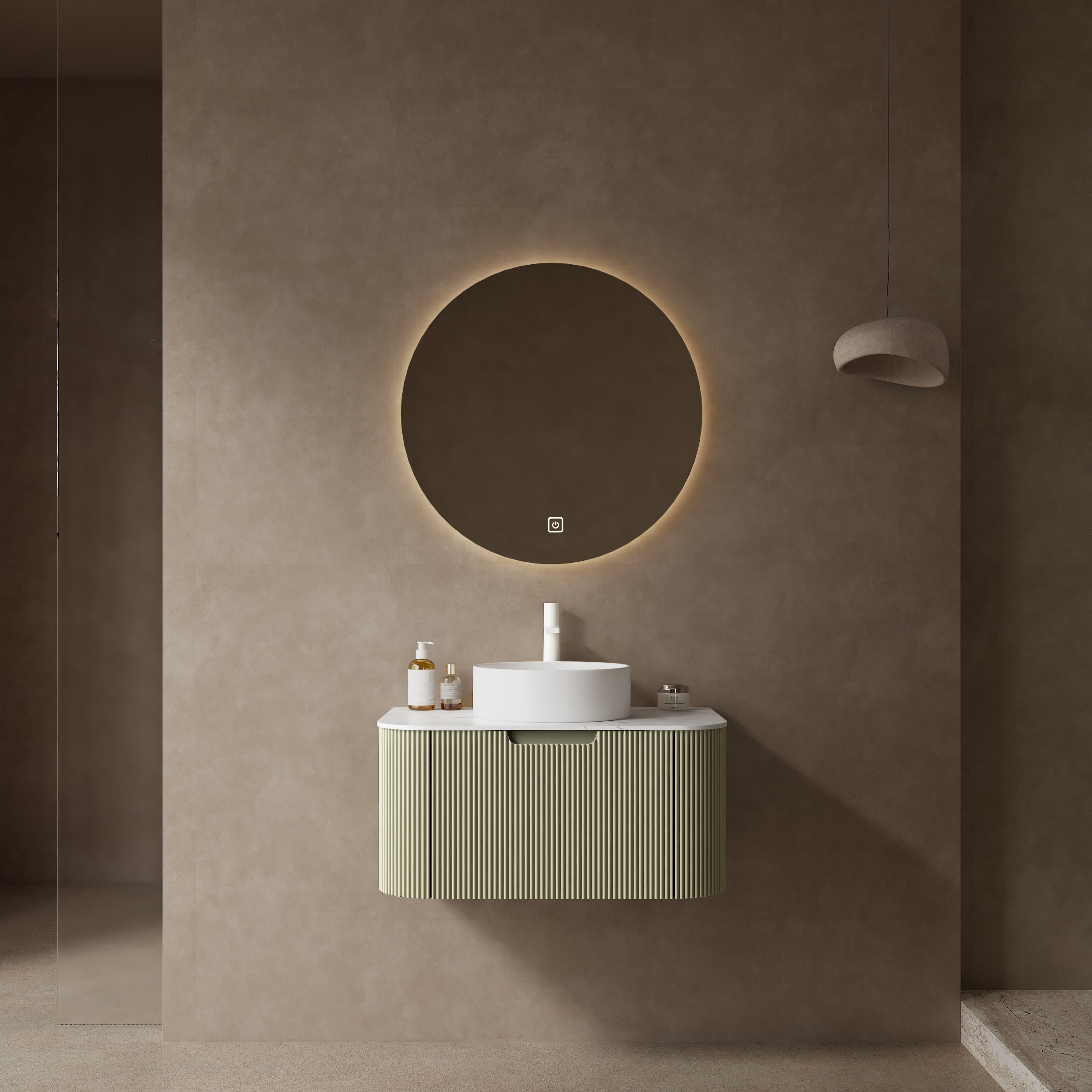 DINA 30" Floating Vanity: Modern White Bathroom Cabinet