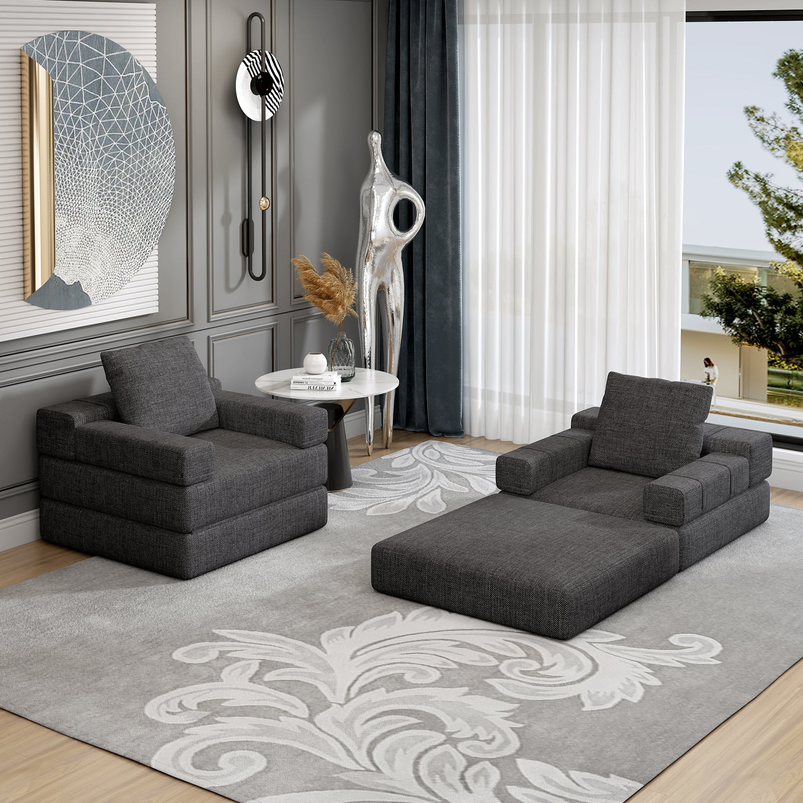 Dark Grey Sofa Bed: Single Sleeper Sofa Chair