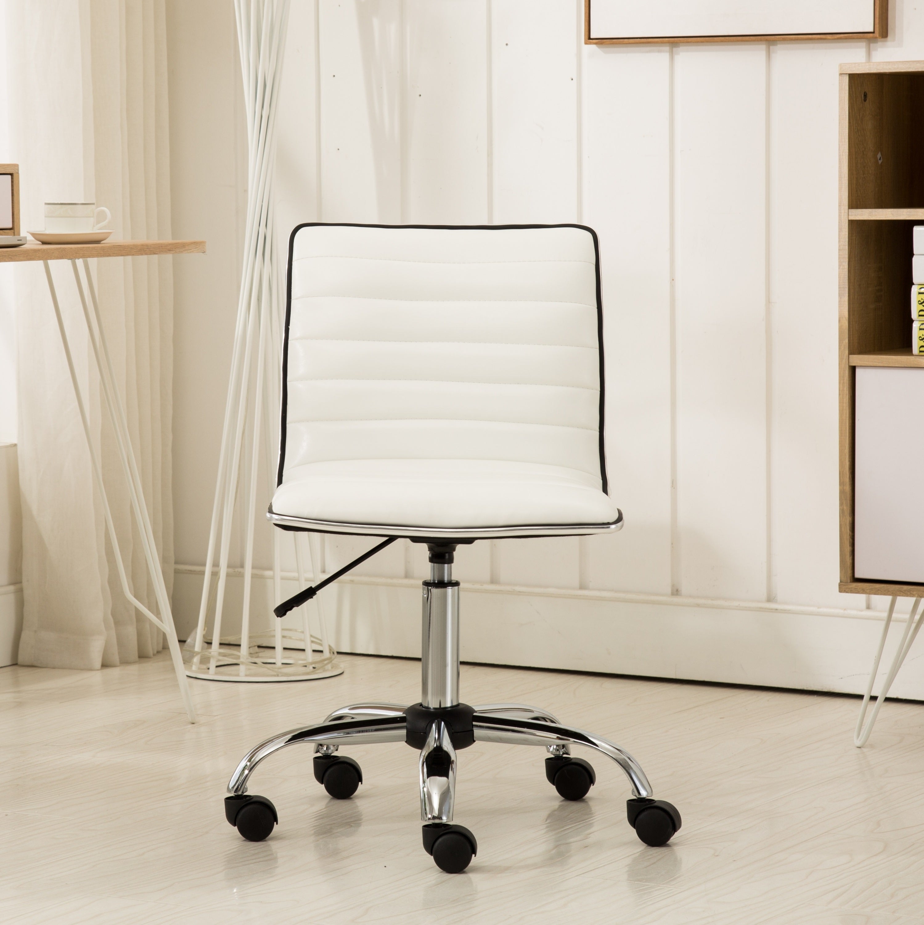 Fremo Chromel White Adjustable Air Lift Office Chair