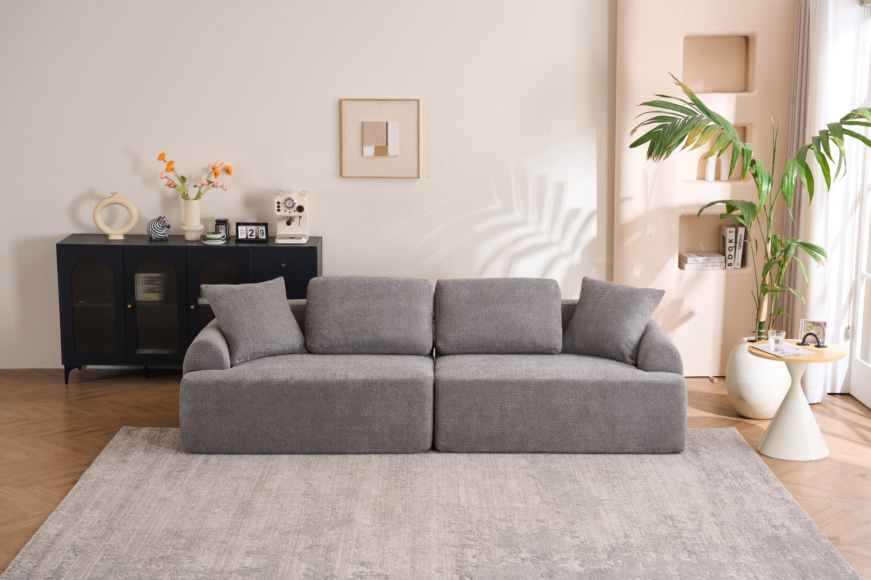 LY-024GY Crochet Sofa: 4-Seater Comfort