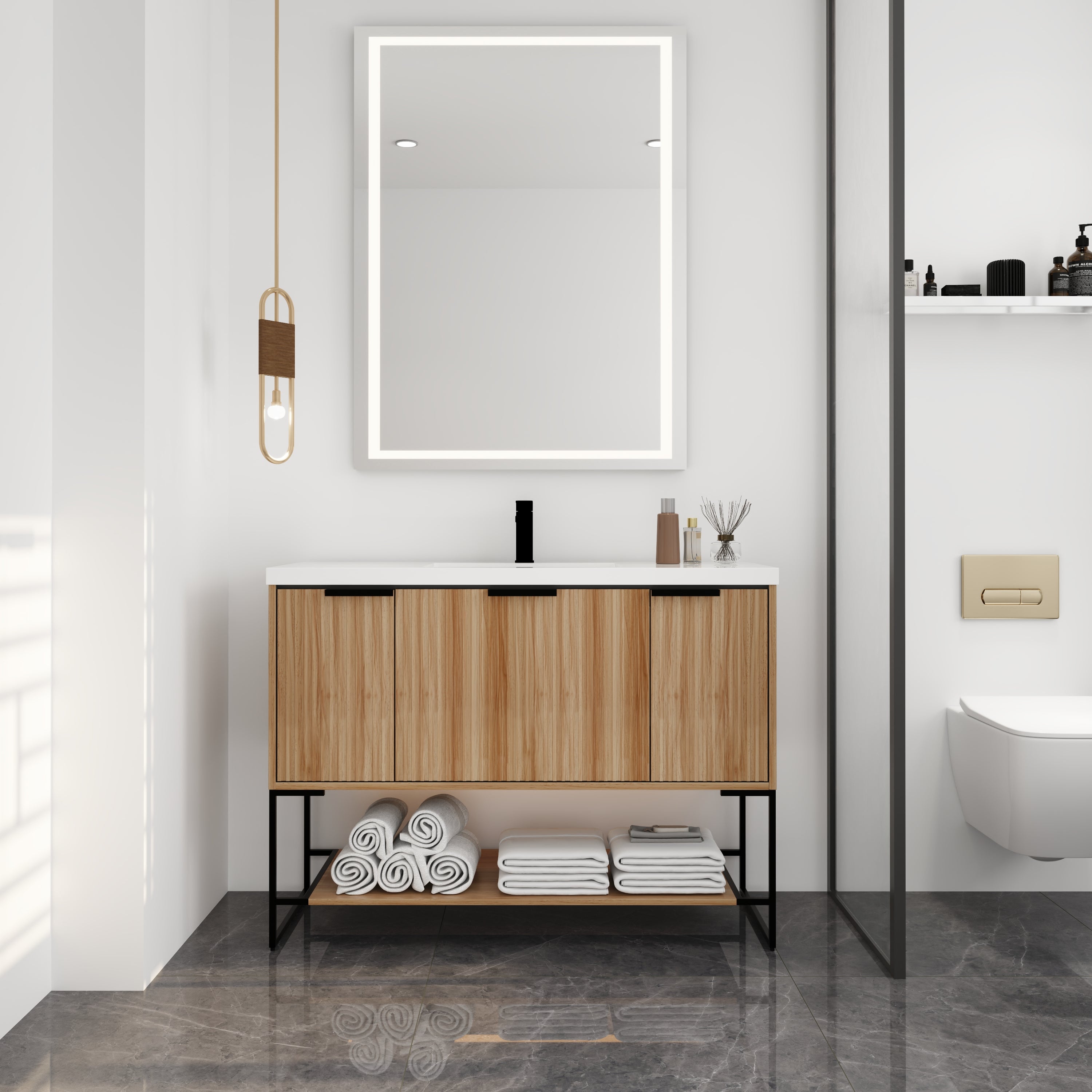 48" Freestanding Bathroom Vanity & Resin Sink