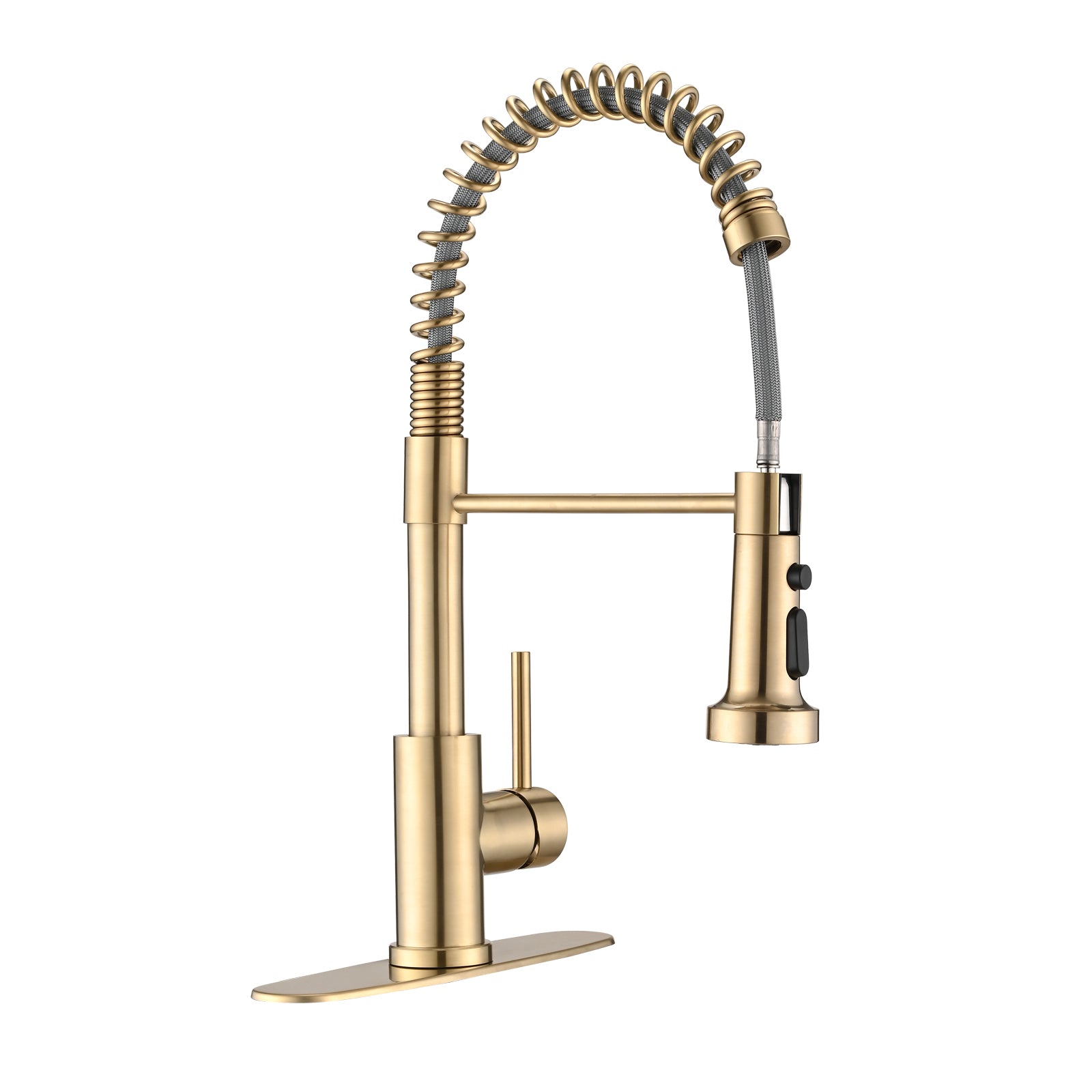Brushed Gold Pull-Down Kitchen Faucet Sprayer