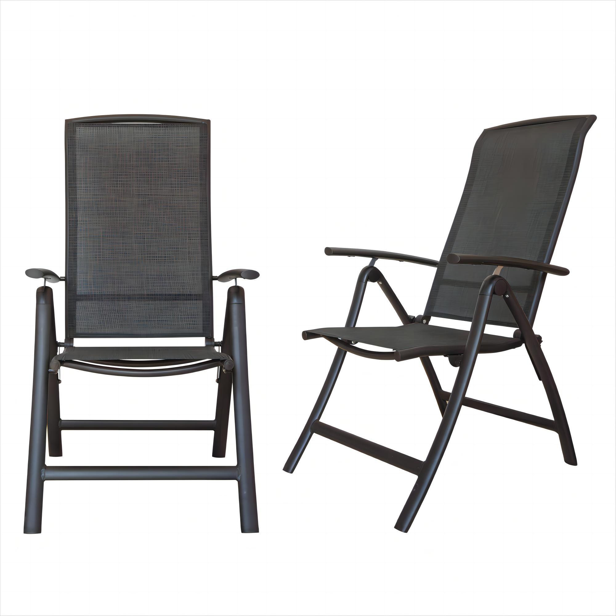 Folding Patio Chairs: 2-Pack Reclining Sling Chairs