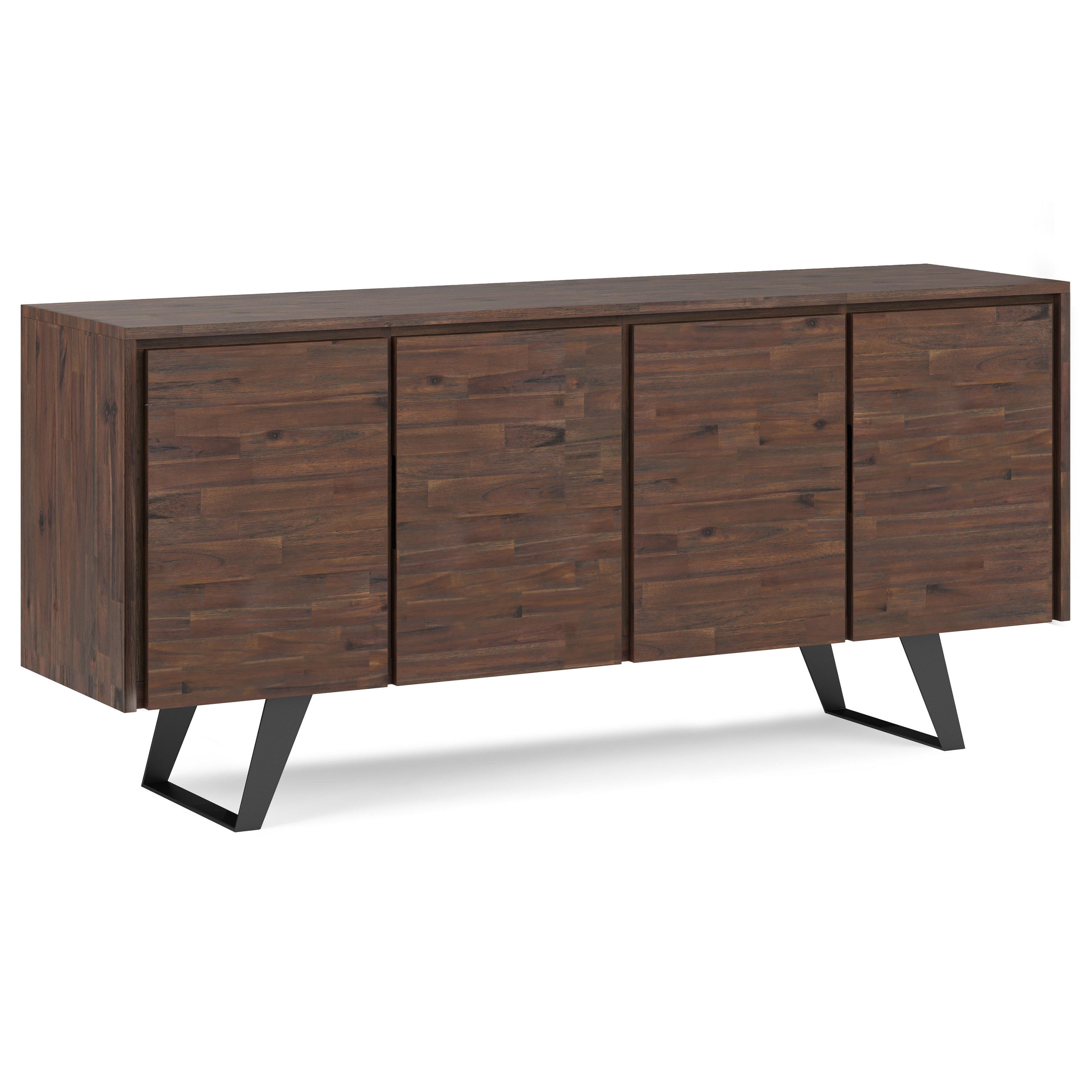 Lowry 4-Door Sideboard Buffet - Distressed Charcoal Brown
