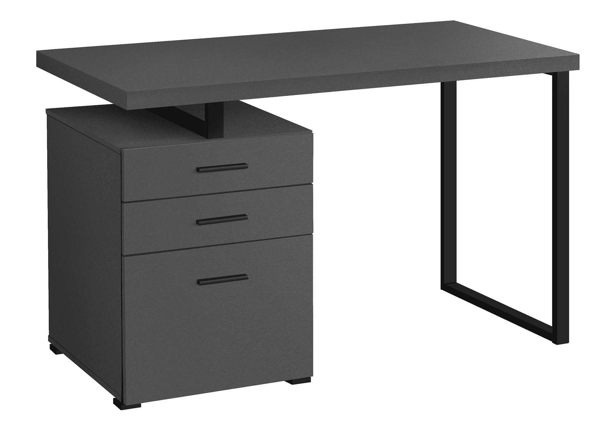 Modern Grey Computer Desk | 48" | Left/Right Setup | Storage