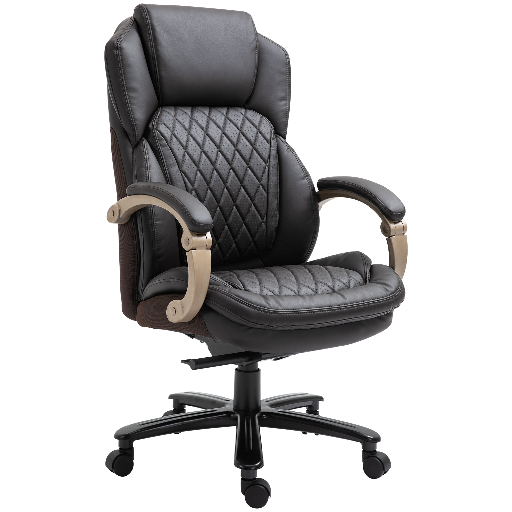 Big & Tall Executive Chair, Wide Seat, High Back, Brown