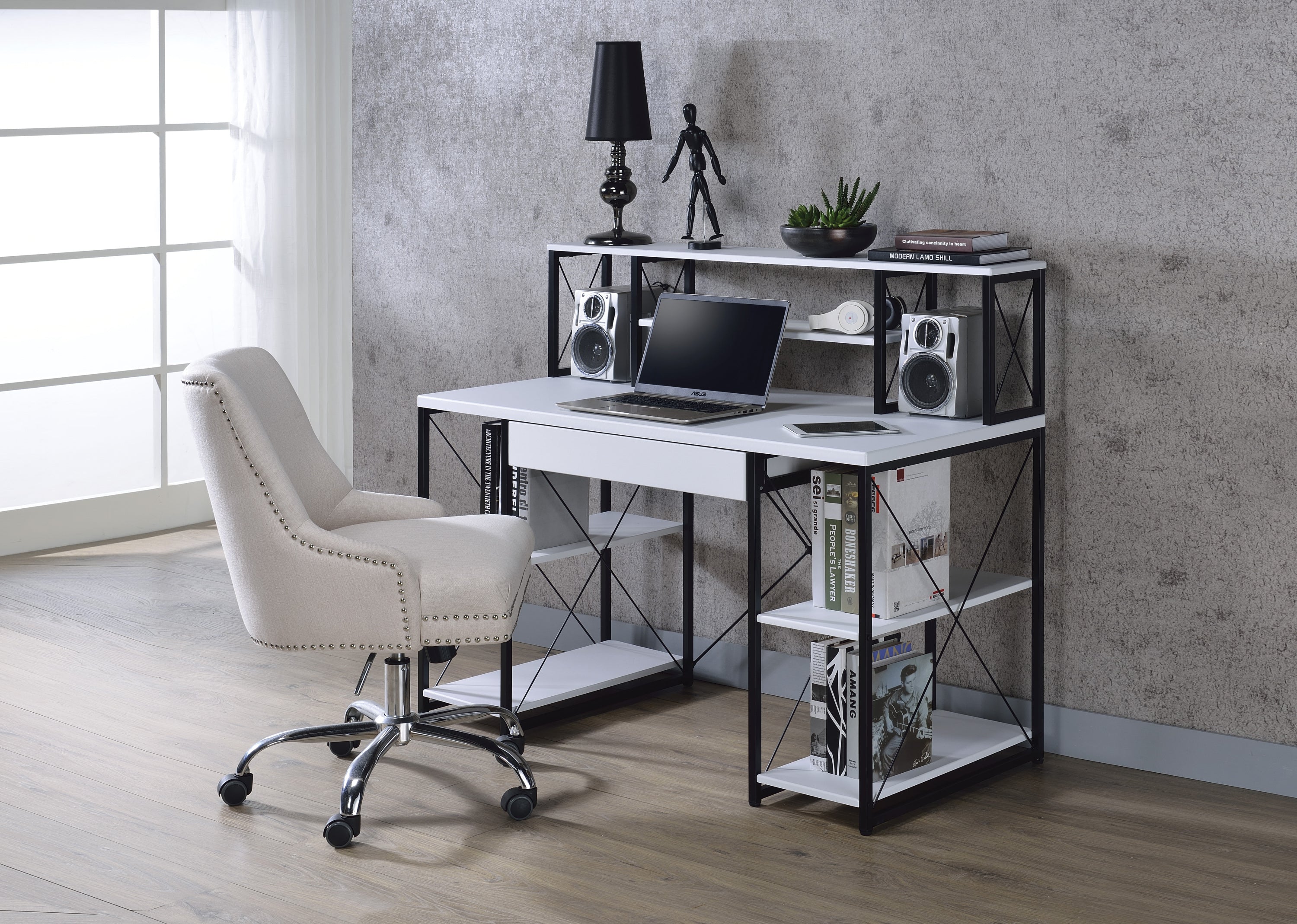 Amiel White Writing Desk | Modern Home Office Desk