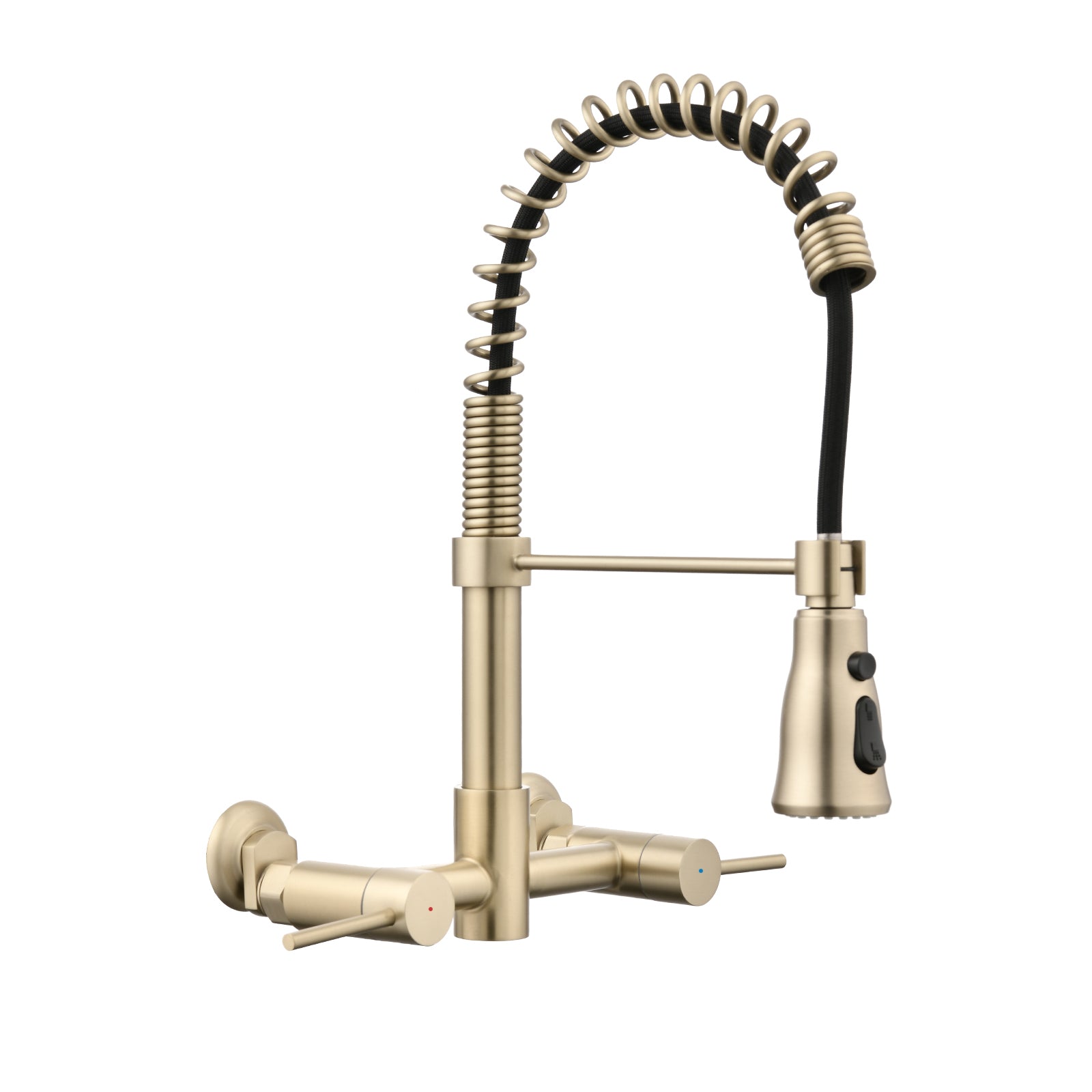 Wall-Mount Kitchen Faucet: 3-Function Bridge