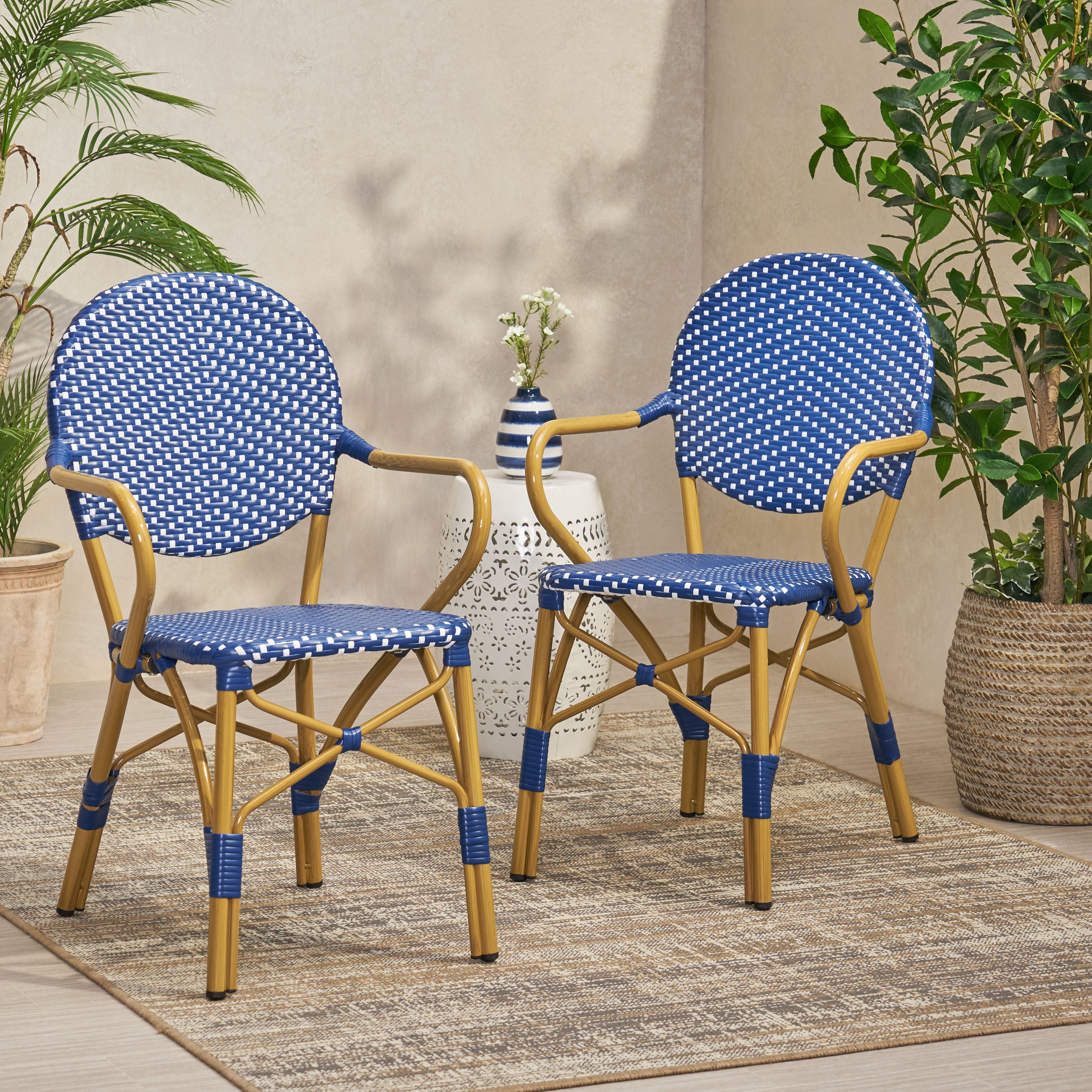 Paul French Bistro Chair: Outdoor Woven Patio Seating