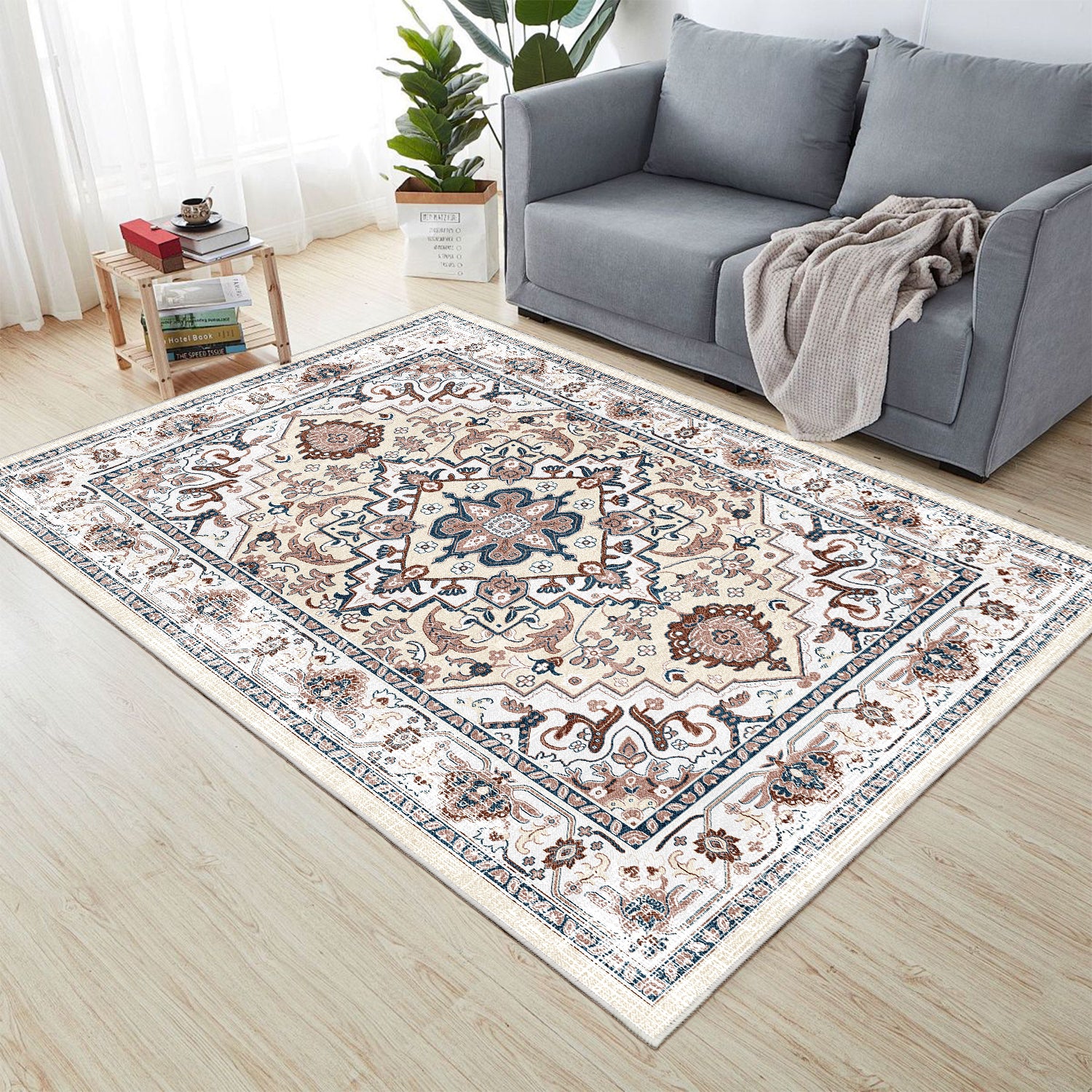 Bohemian 5x7 Rug: Vintage Persian Washable