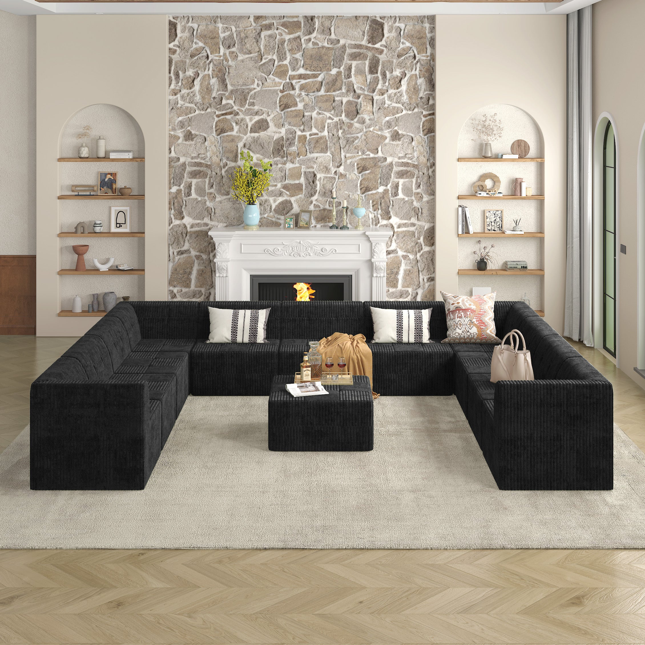 U-Shaped Modular Sectional Sofa: Modern & Comfy