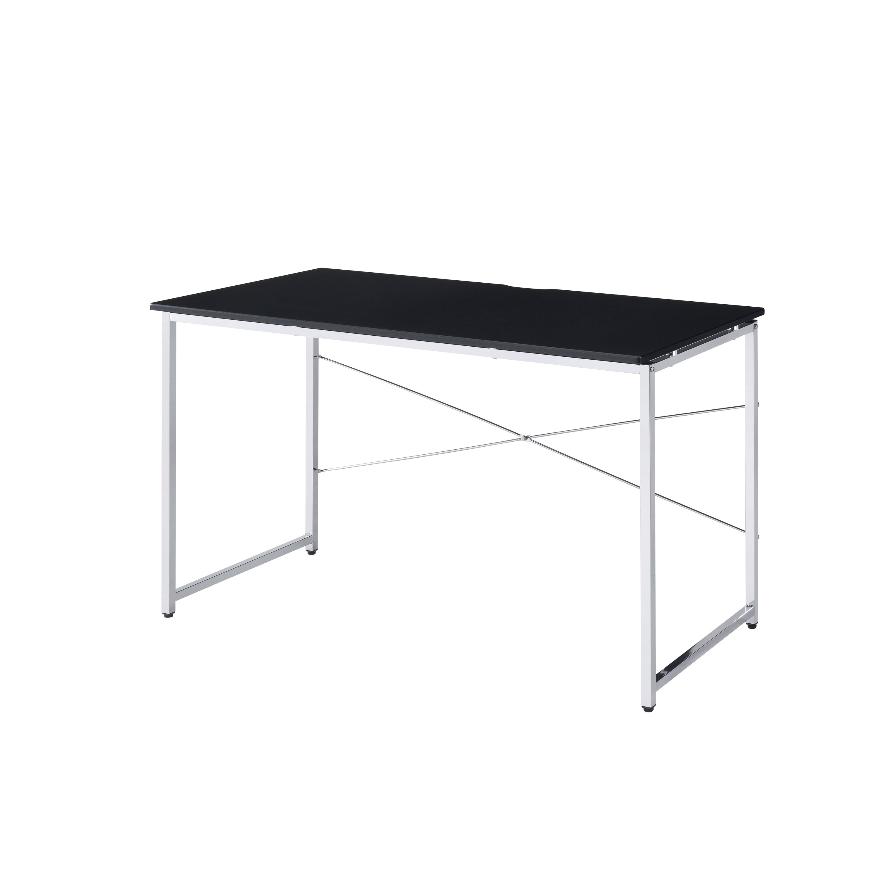 Black & Chrome Writing Desk | Modern Sled Base Design