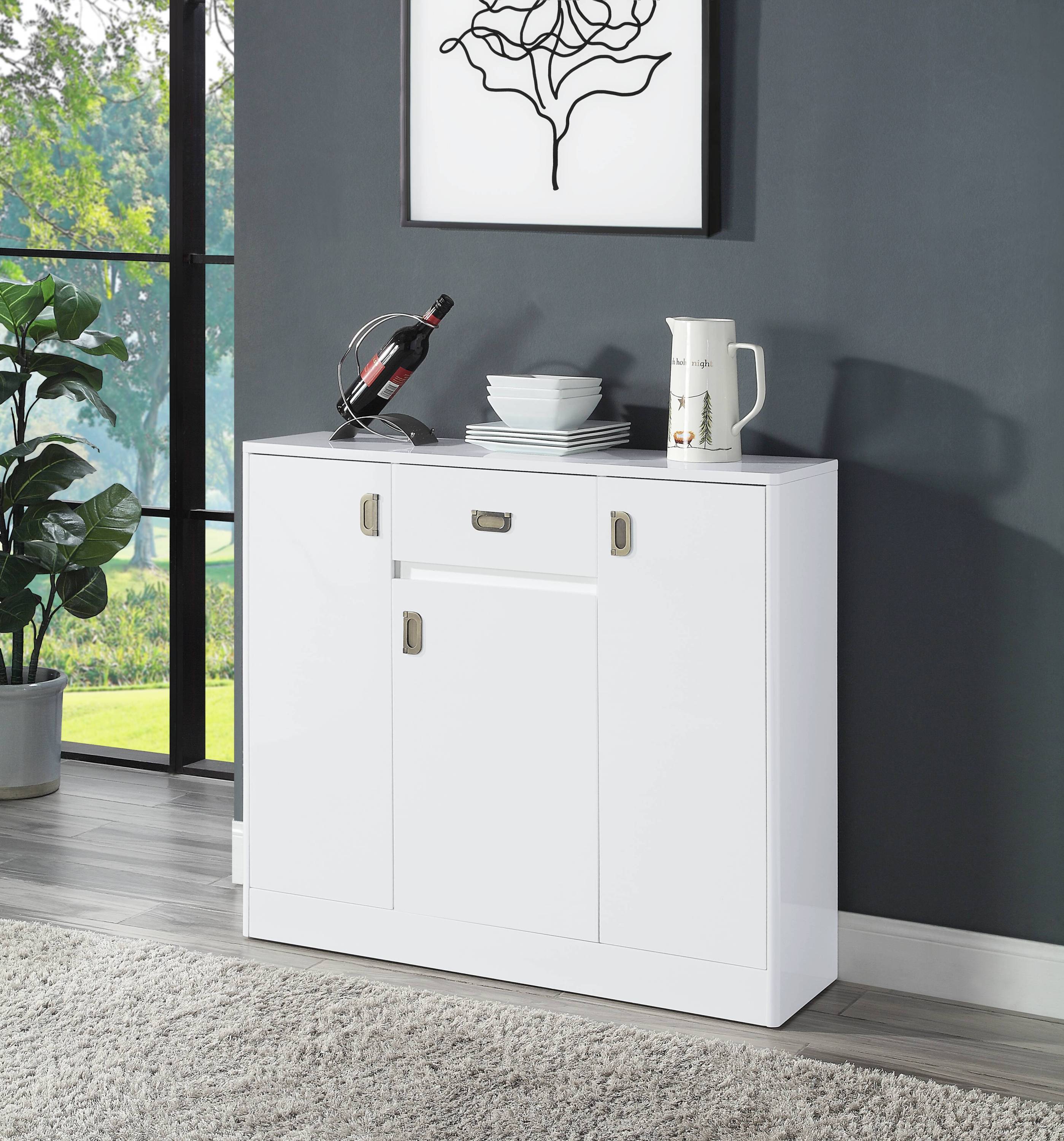 Pagan White High Gloss Server | Patio Furniture