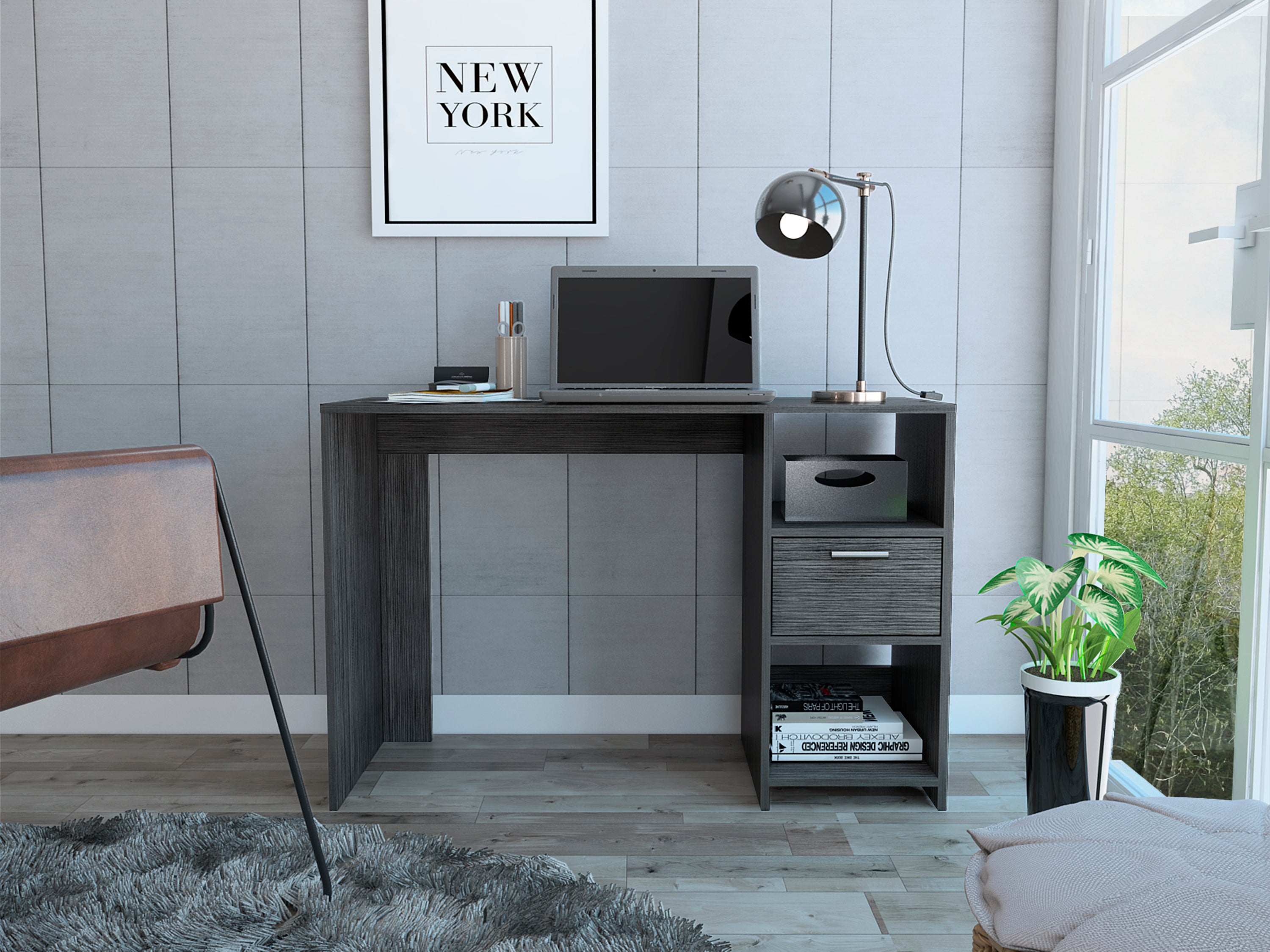 Arlington Writing Desk w/ Drawer & Shelves