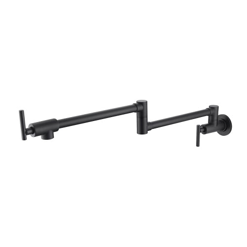 Matte Black Pot Filler Faucet: Double Joint Swing Arm
