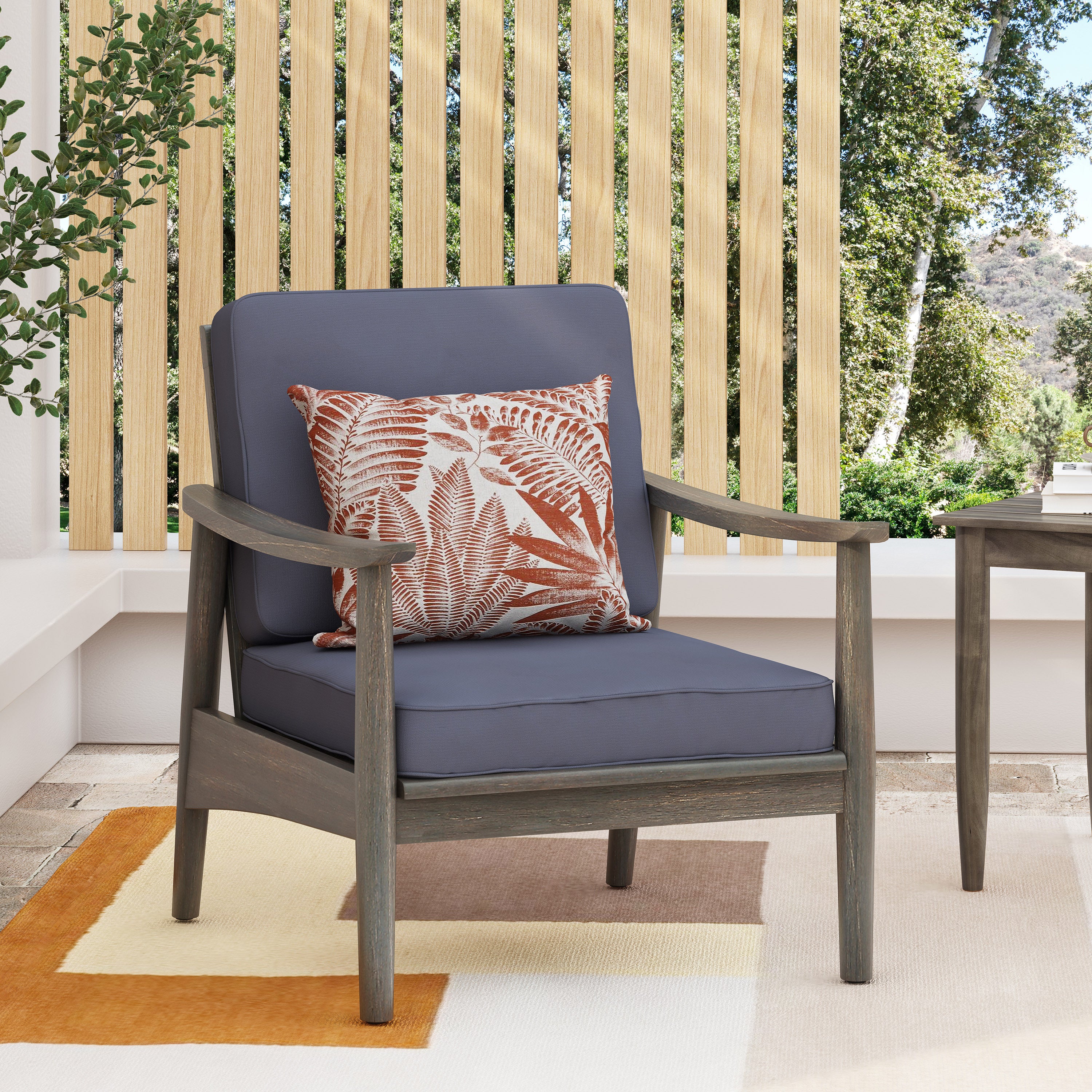 Willowbrook Acacia Wood Outdoor Chair (Gray)