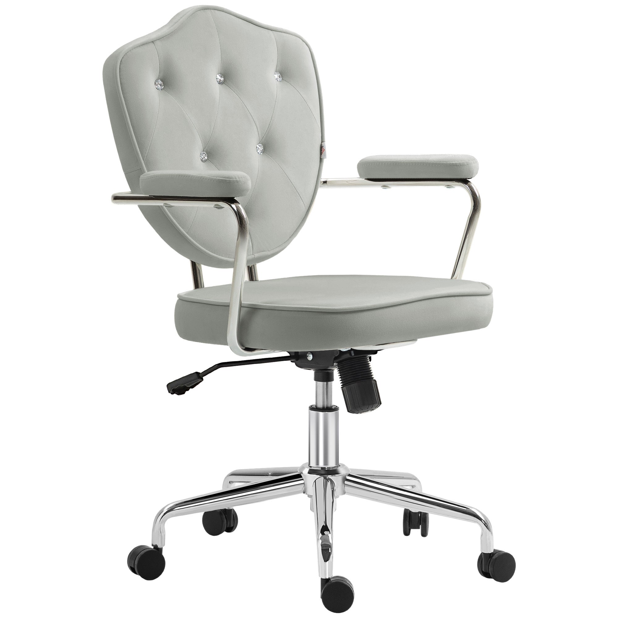 Velvet Office Chair, Gray