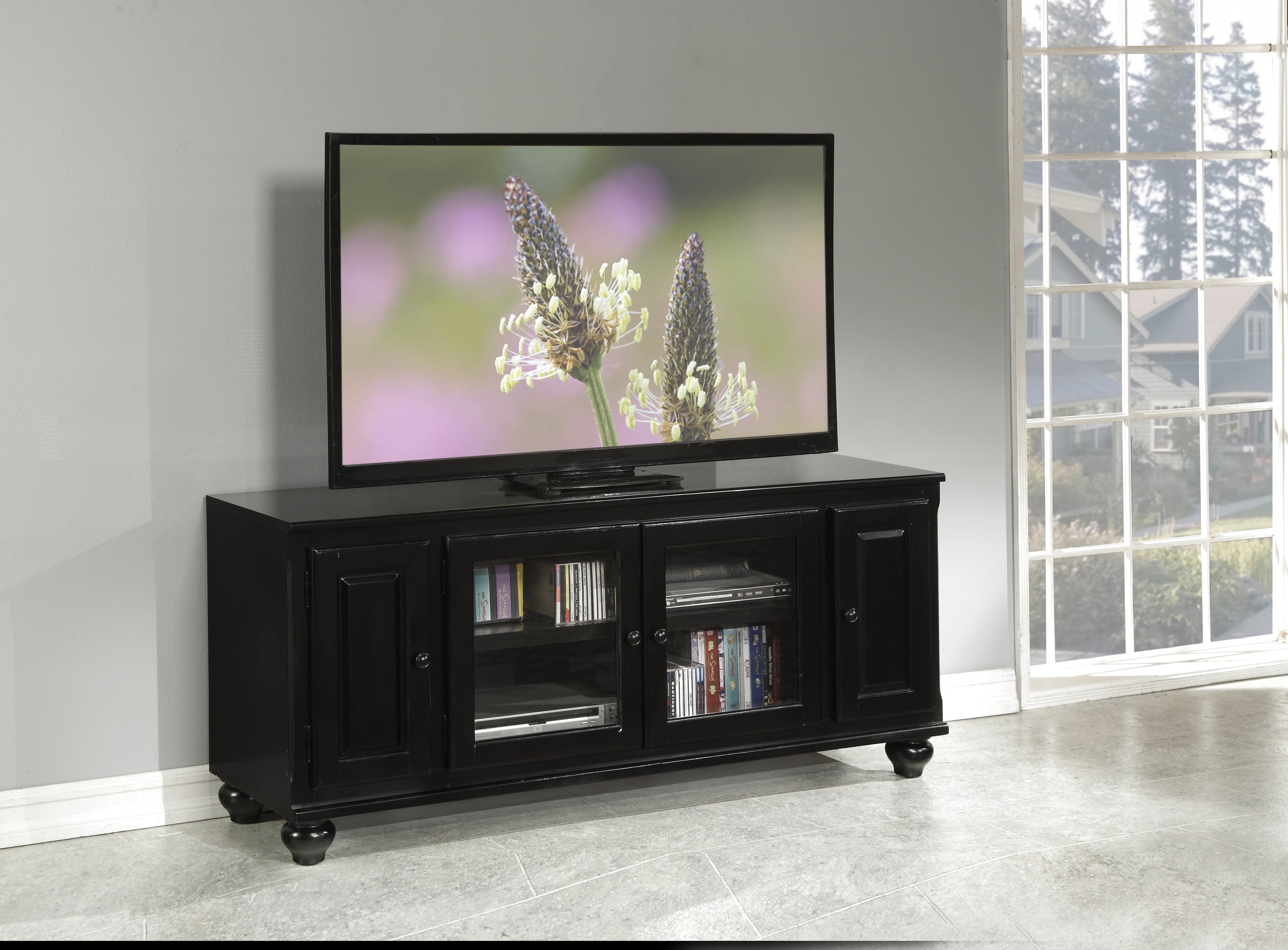 Ferla Black TV Stand | Modern Entertainment Center